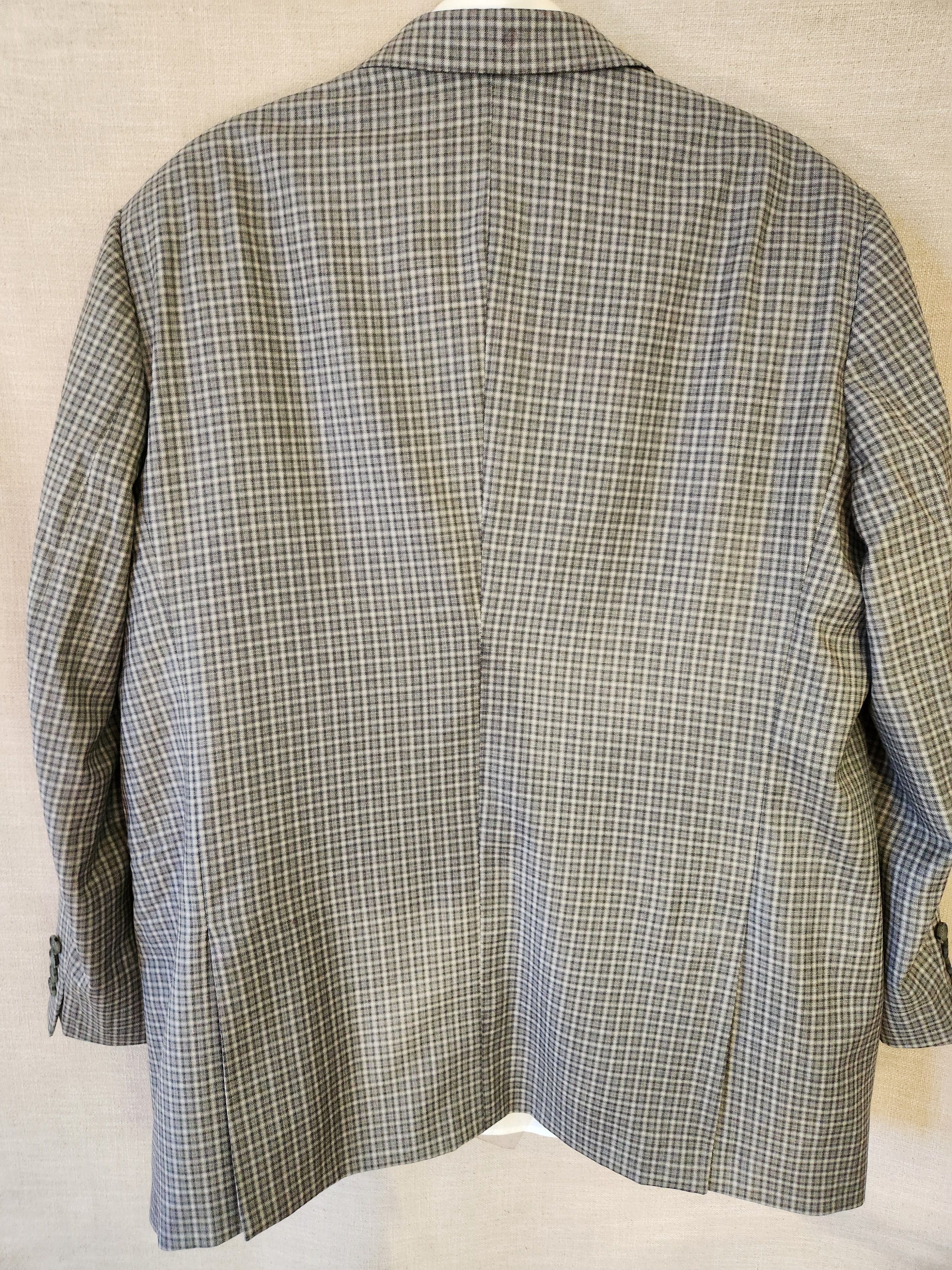 Daniel Cremieux Men's 100% Wool Gray Plaid Blazer Size 48R - 2 Thumbnail