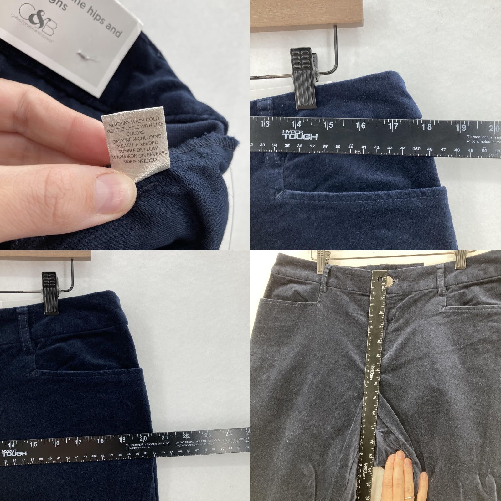 Velvet CJ Banks Pants Womens 14W Navy Blue Velvet The Perfect Pant Straight High Rise Size 36" / US 14 / IT 50 - 8 Thumbnail