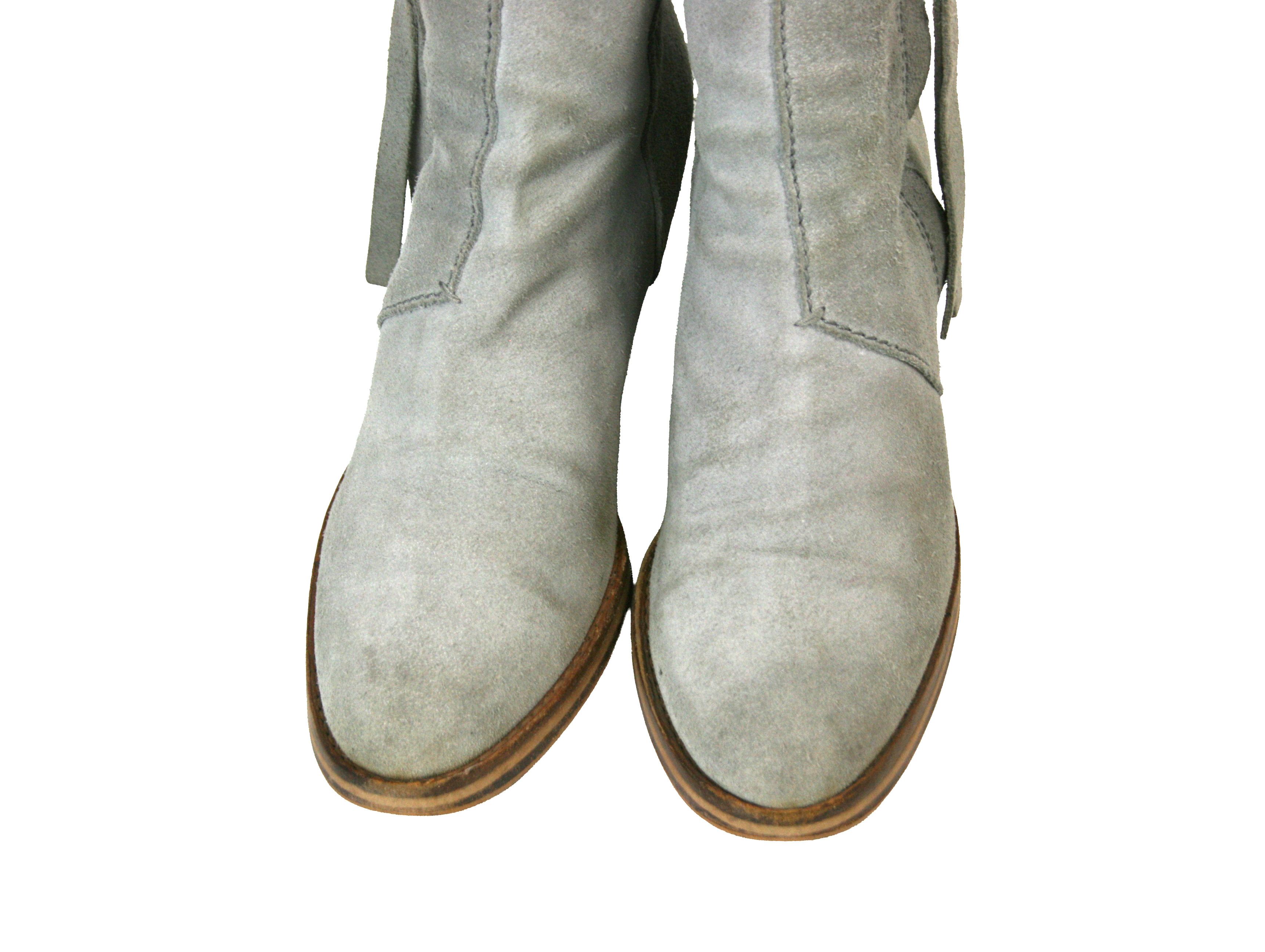 Acne Studios Pistol Suede Grey Biker Boots Size US 7 / IT 37 - 5 Thumbnail