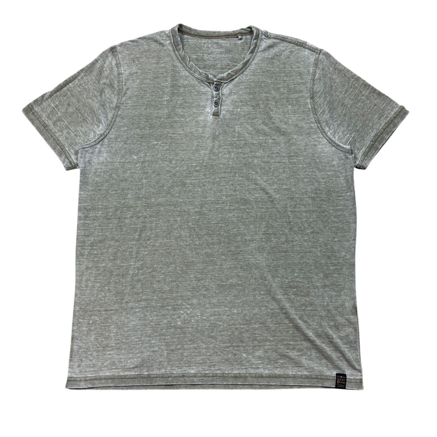 Lucky Brand Mens Venice Burnout V-neck Tee. In Blue