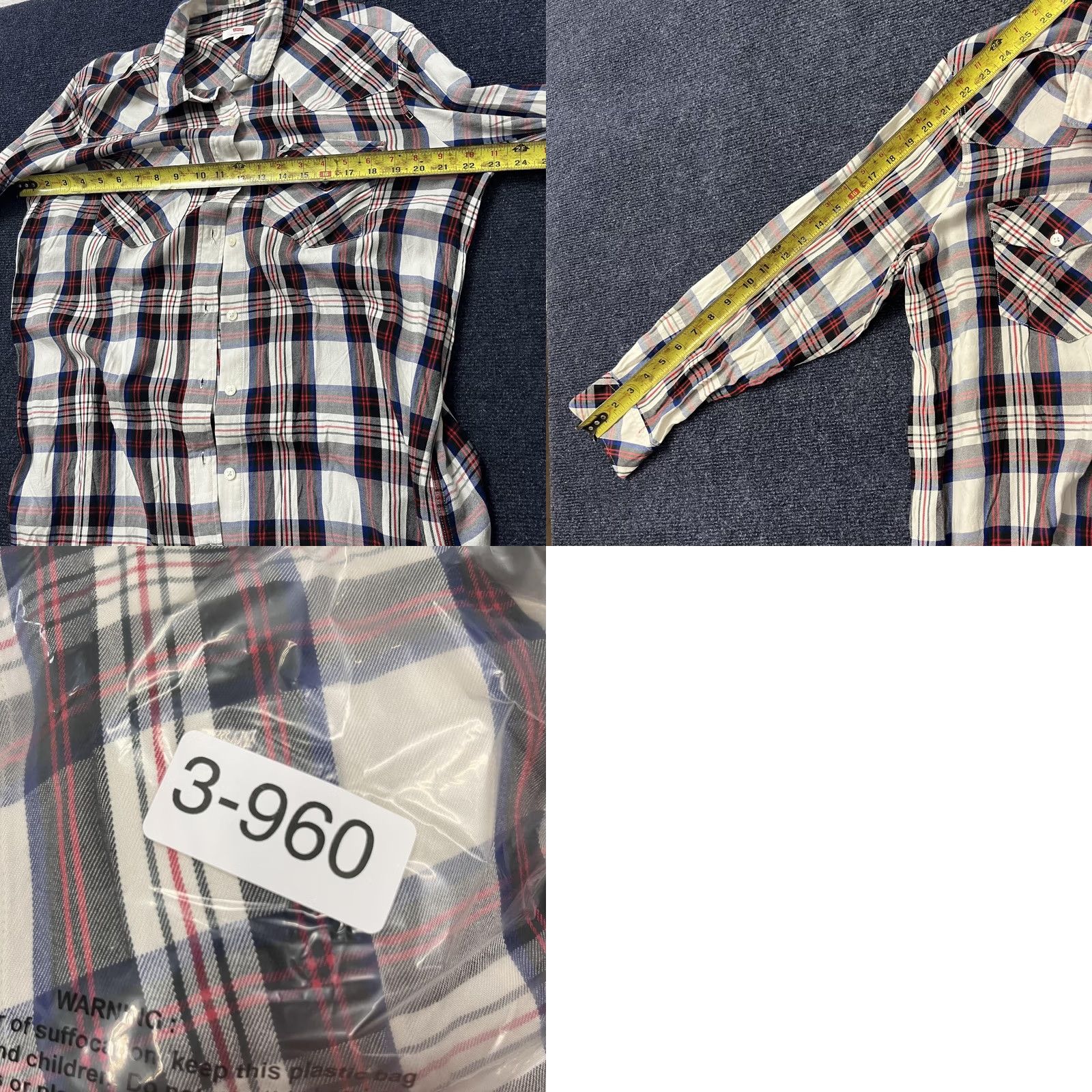Levi's Levi's Shirt Mens XL Multicolor Plaid Long Sleeve Button Up Western Rayon Size US XL / EU 56 / 4 - 8 Thumbnail