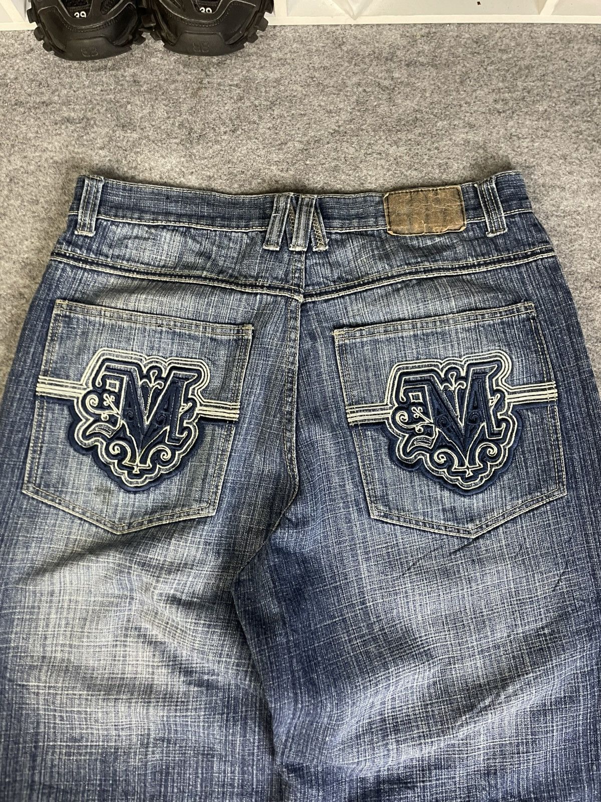 Makaveli × Vintage MAKAVELI TUPAC SHAKUR M Baggy Pants Blue Washed Size US 34 / EU 50 - 1 Thumbnail