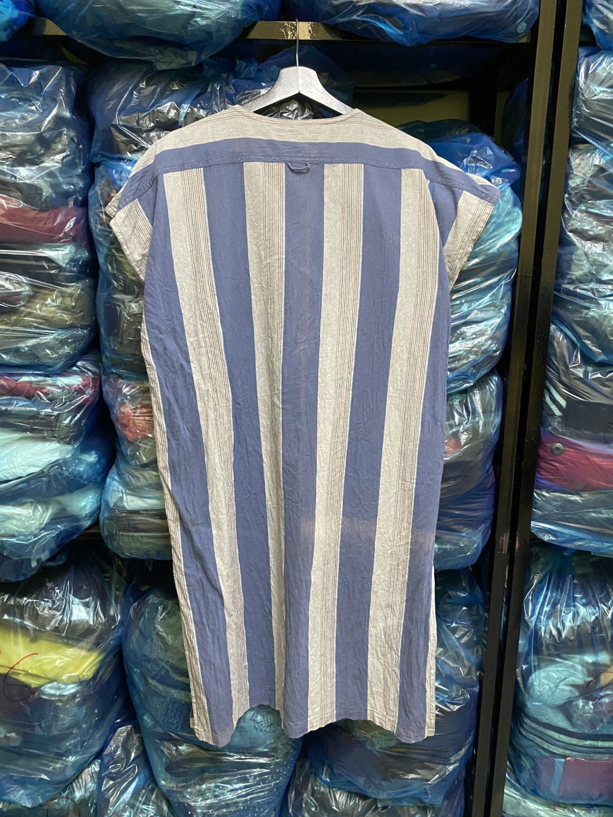Issey Miyake Vintage Issey Miyake Striped Cotton Apron Dress Japan Size L / US 10 / IT 46 - 9 Thumbnail