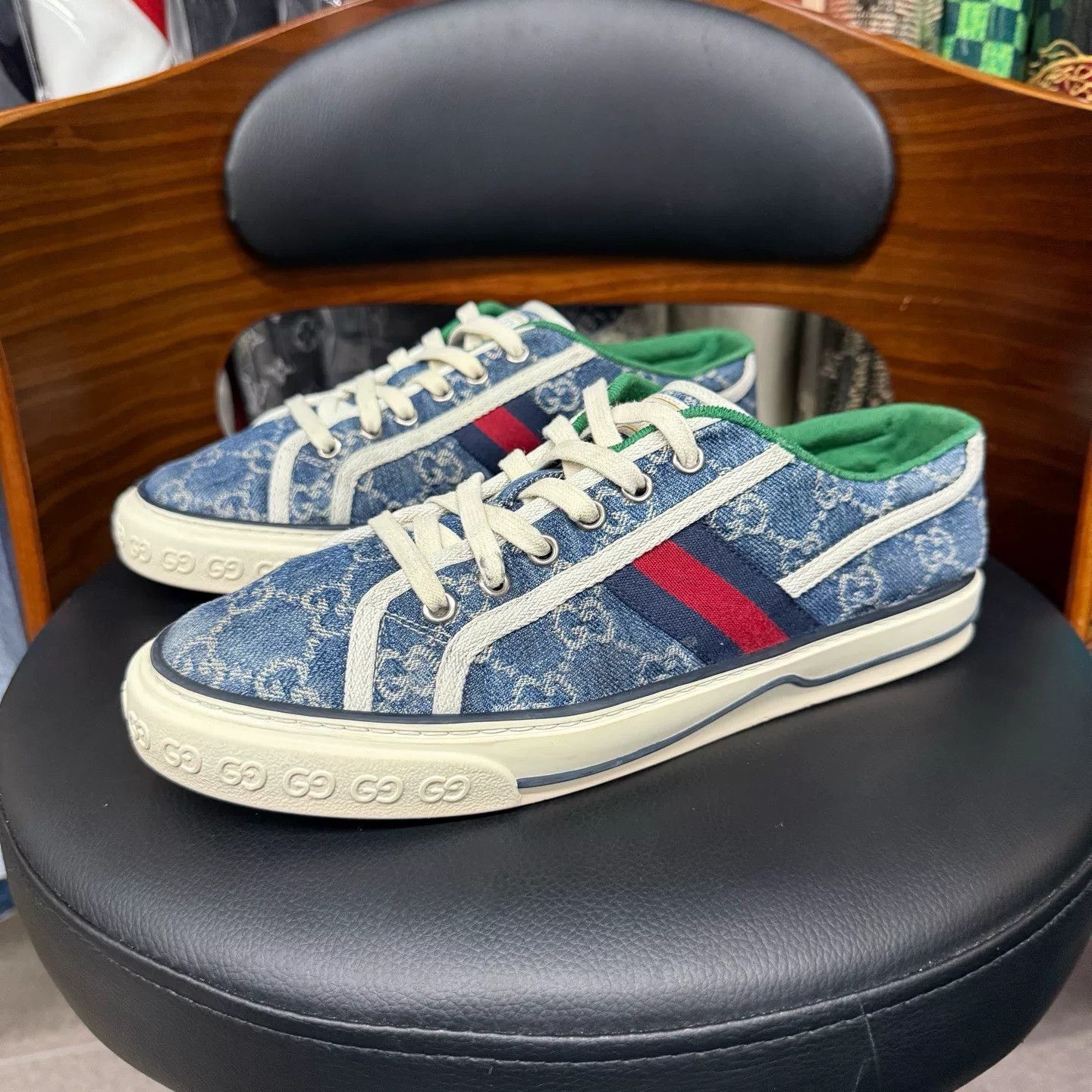 Gucci Gucci Tennis Denim Blue Lowtop Sneakers 40 Men Size US 7.5 / EU 40-41 - 1 Thumbnail