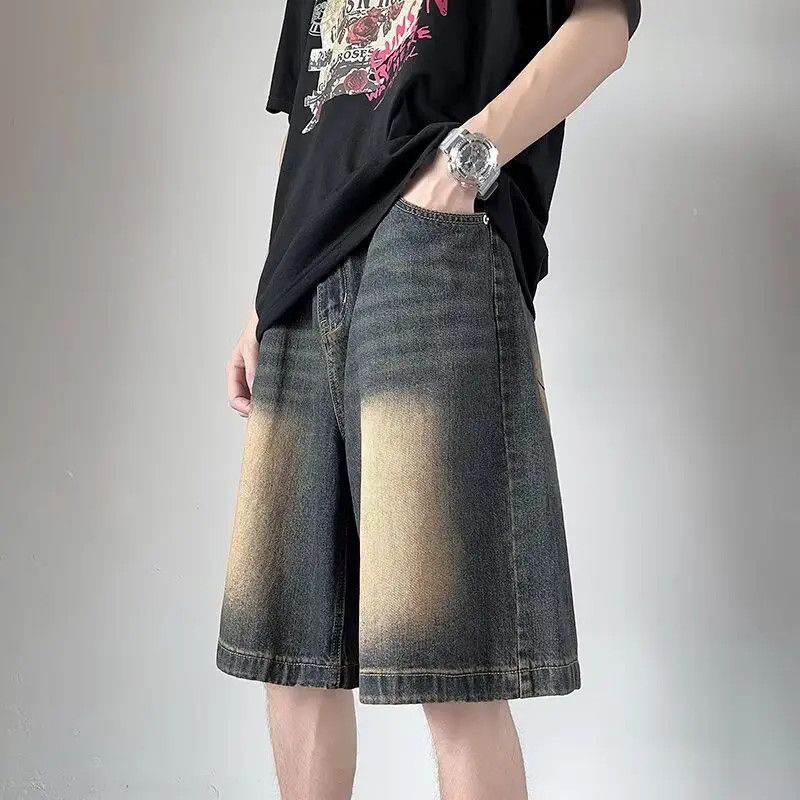 Japanese Brand Retro straight leg wide leg denim shorts Size US 32 / EU 48 - 1 Thumbnail