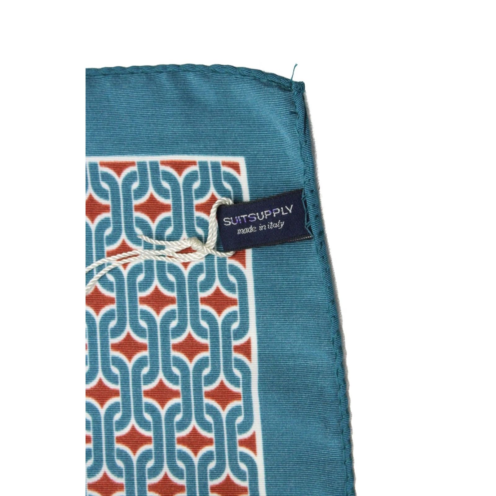 Suitsupply Suitsupply Pochet Graphic Blue Handkerchief Men's ONE SIZE Silk Blend Square Size ONE SIZE - 2 Thumbnail