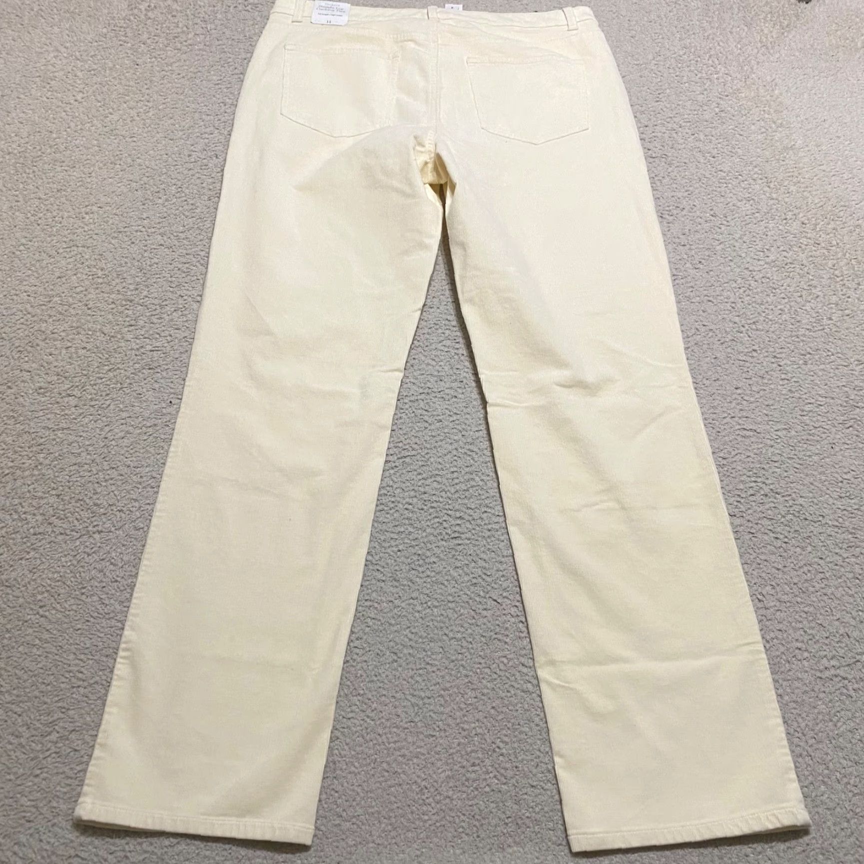 Talbots Talbots Jeans Ivory Corduroy High Rise Straight Womens 14 NWT 31in Inseam 5-Pocket Regular Fit Size 36" / US 14 / IT 50 - 2 Thumbnail