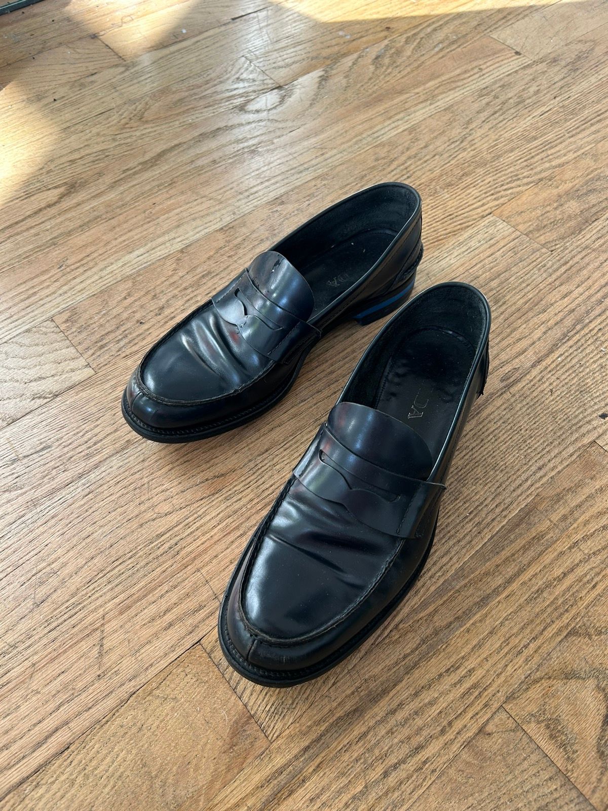 Pre-owned Prada Loafers In Navy