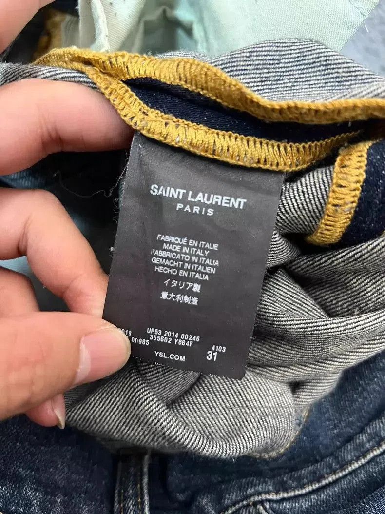 Saint Laurent Paris Saint Laurent Blue Washed Slim Fit Jeans. Size US 31 - 4 Thumbnail