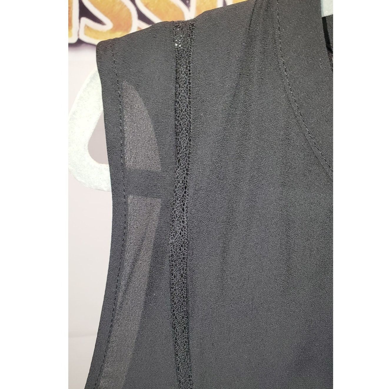 Old Navy Old Navy Black Sheer Overlay Sleeveless V-Neck Dress XL Size XL / US 12-14 / IT 48-50 - 6 Thumbnail