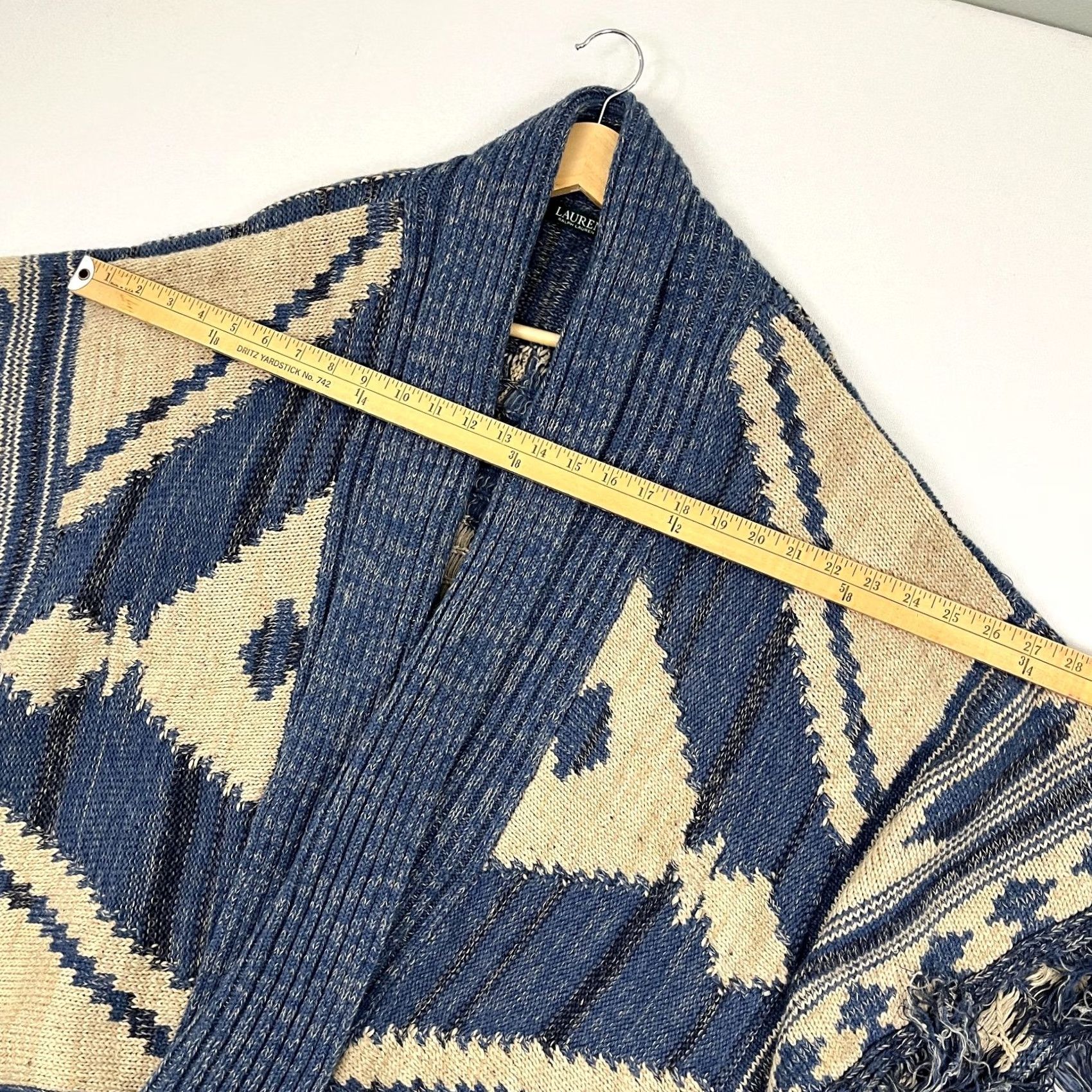 Ralph Lauren Ralph Lauren Poncho Cardigan Womens L Wool Linen Aztec Native Open Heavy Fringe Size L / US 10 / IT 46 - 7 Thumbnail