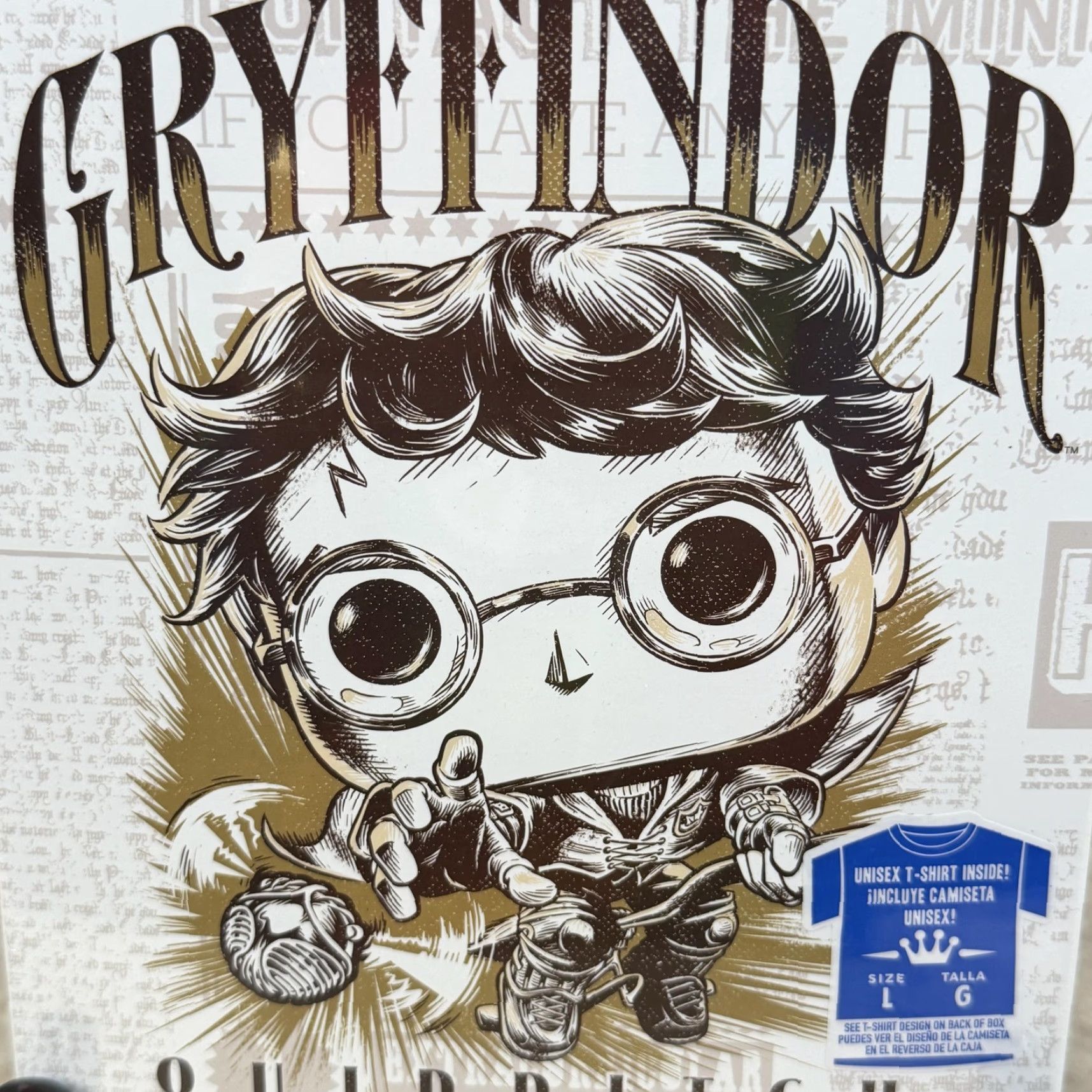 Vintage Funko Pop Tees Shirt Mens Large Black Gryffindor Quidditch Tee Harry Potter Shirt Size US L / EU 52-54 / 3 - 3 Thumbnail