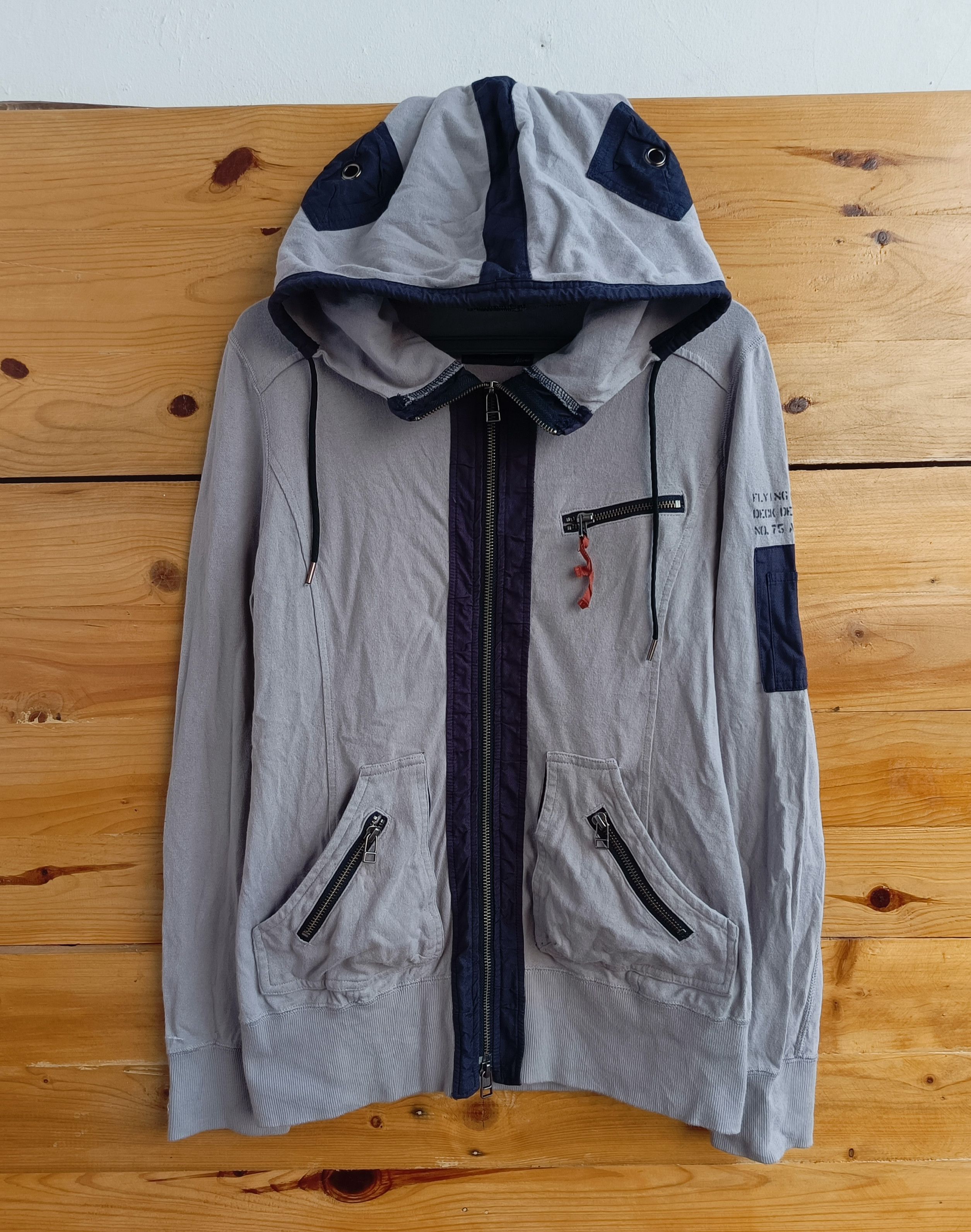 Pilot Hoodie Cargo 2 Zip Up Multi Pocket Lgb Style