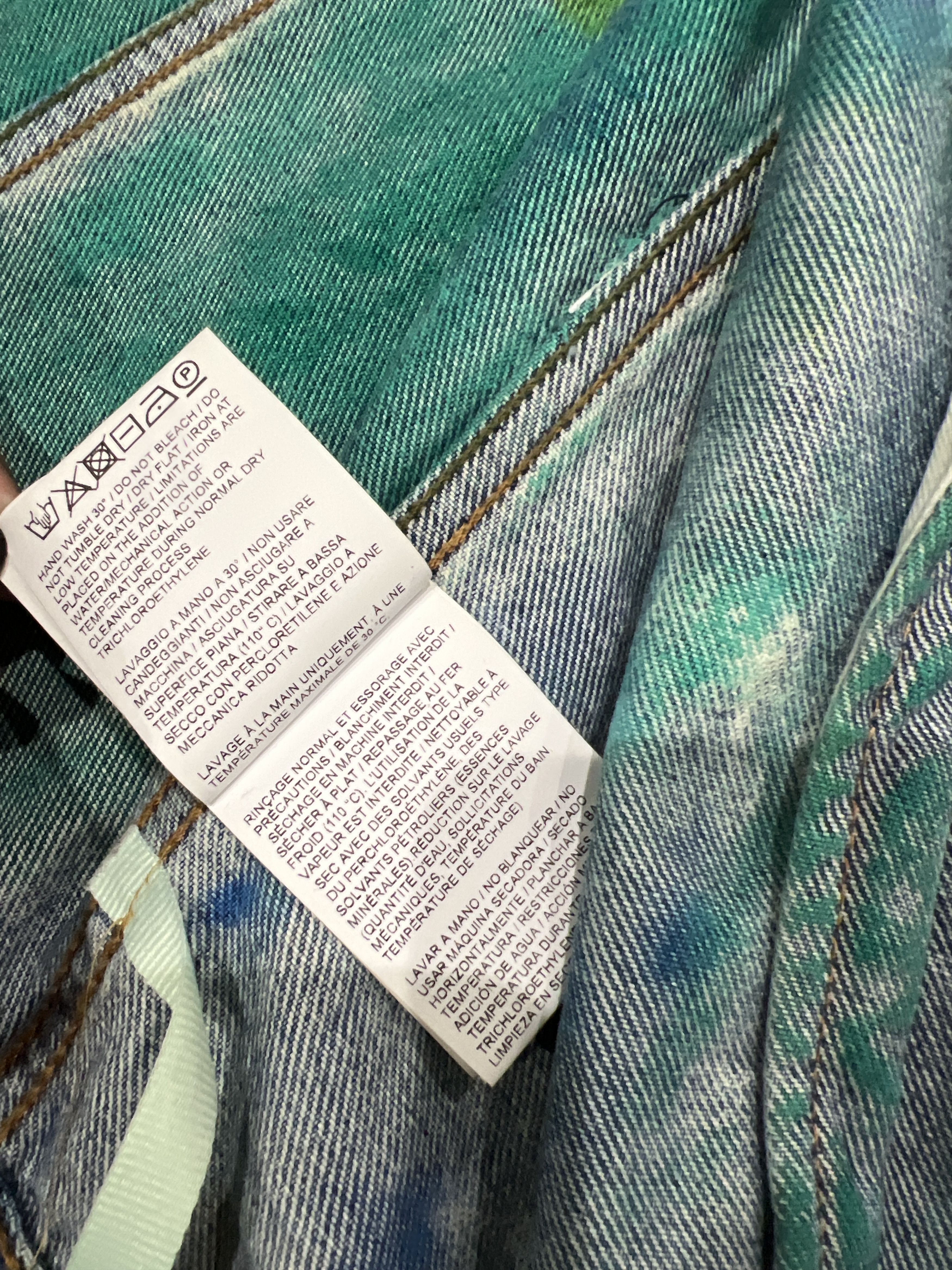 Designer × Off-White SS2019 Painted Distressed Trucker Jacket Size US XXL / EU 58 / 5 - 5 Thumbnail