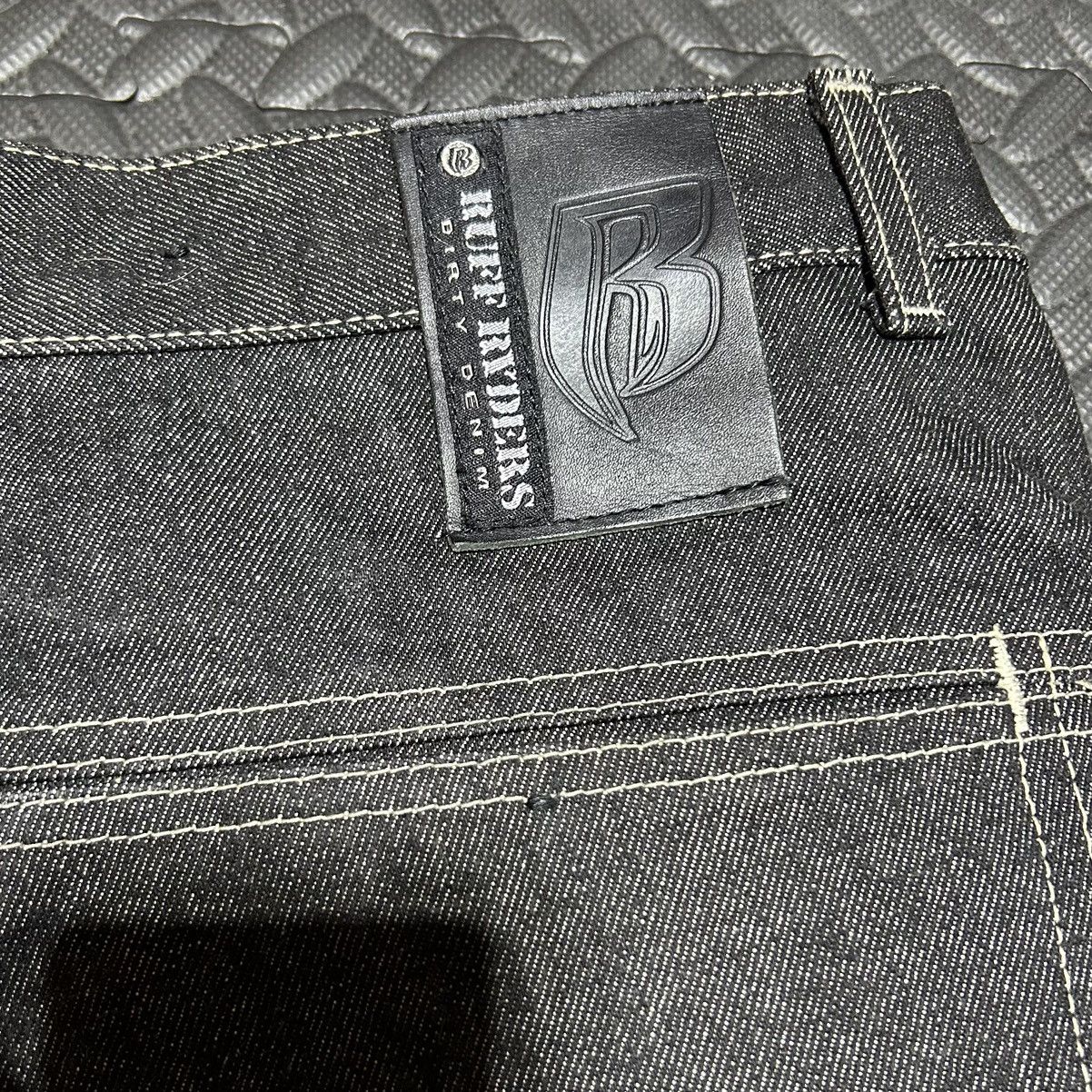 Ruff Ryders × Vintage Ruff Ryders Dirty Denim Cargo Jeans DMX Y2K Sz 38 Dark Wash Size US 38 / EU 54 - 13 Thumbnail