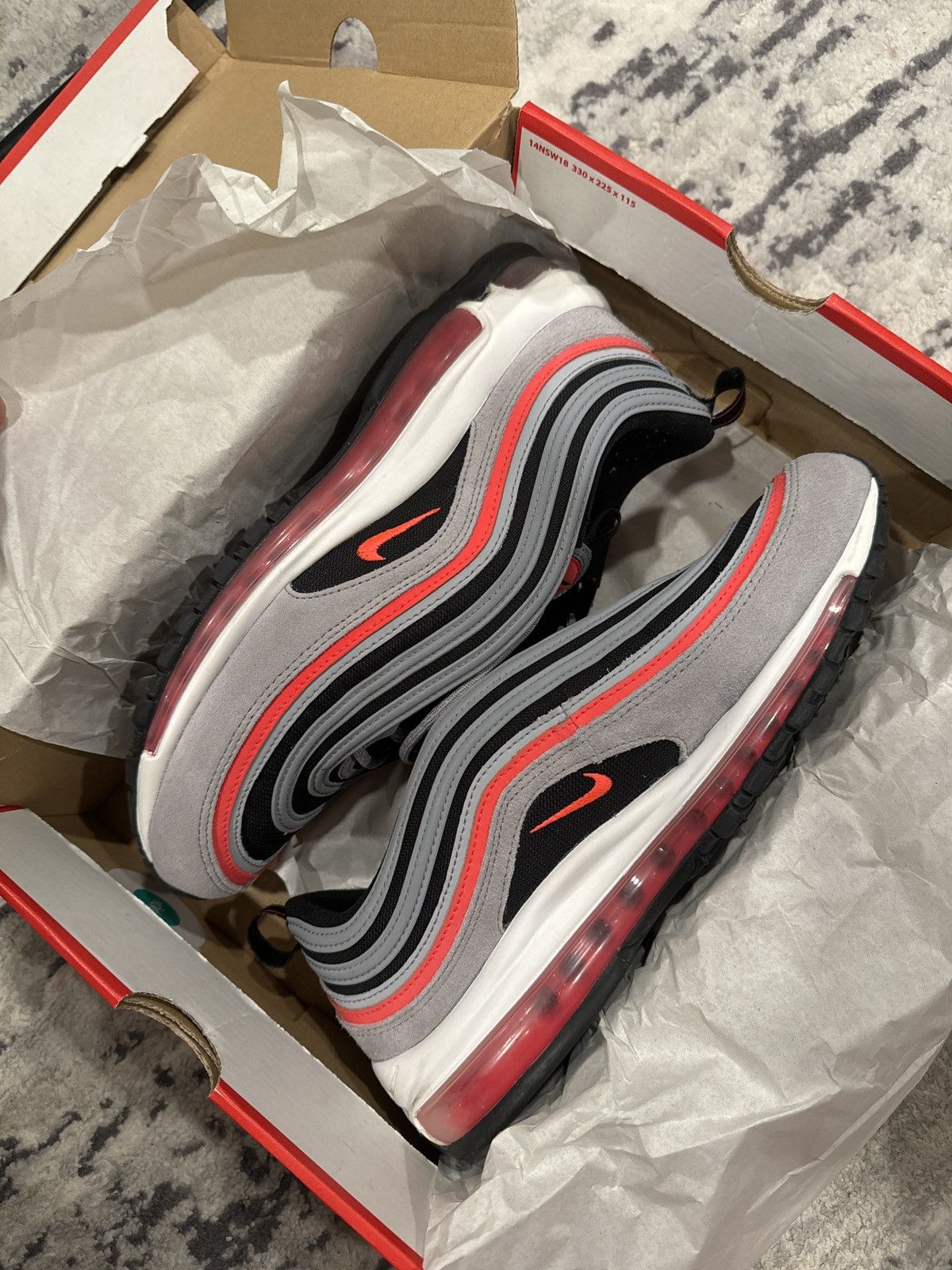 Nike Nike air max 97 Wolf Grey/radiant red-black size 10.5 Size US 10.5 / EU 43-44 - 5 Thumbnail