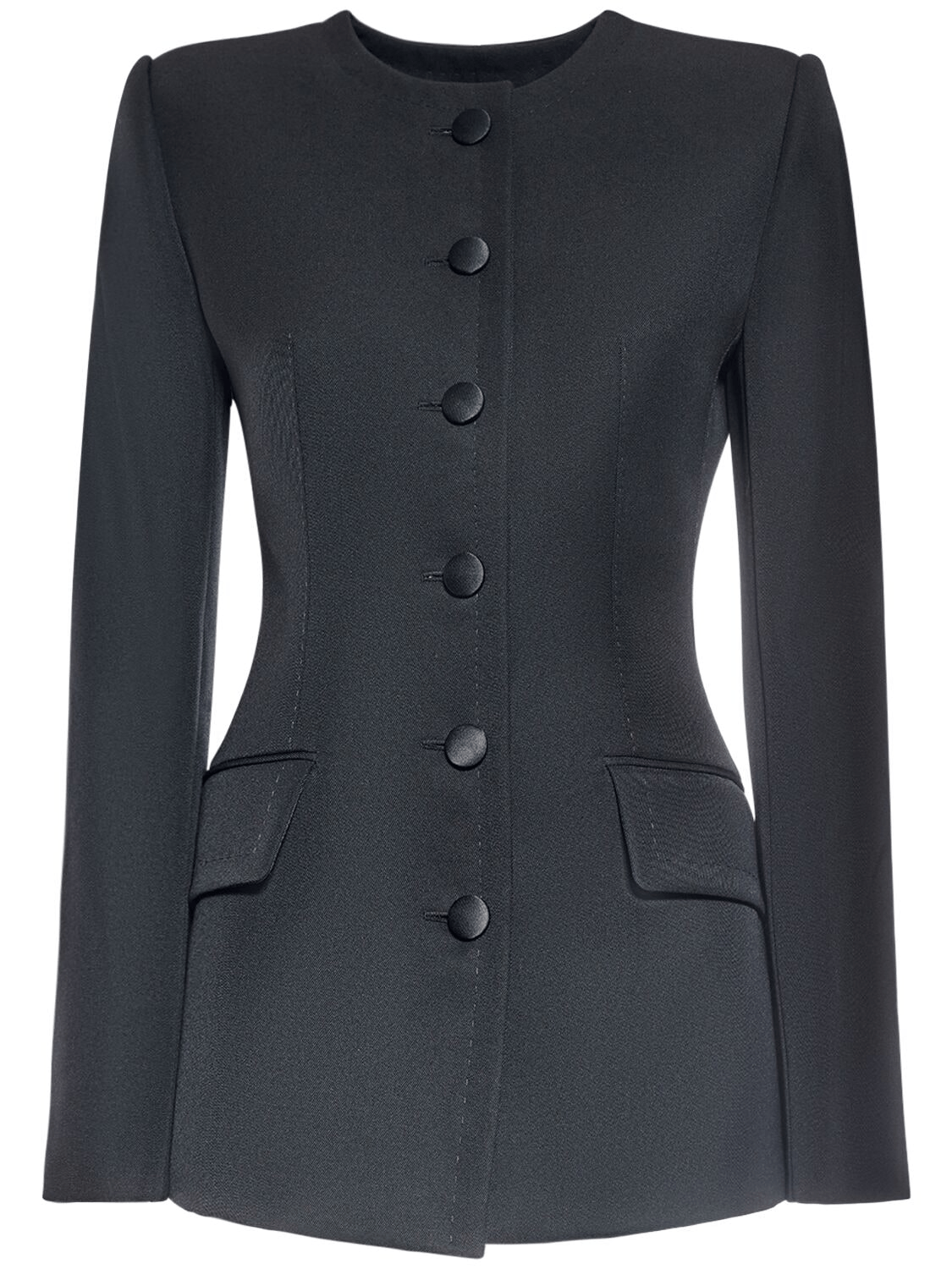 Dolce & Gabbana DOLCE&GABBANA Black Wool Single Breasted Jacket Size M / US 6-8 / IT 42-44 - 1 Thumbnail
