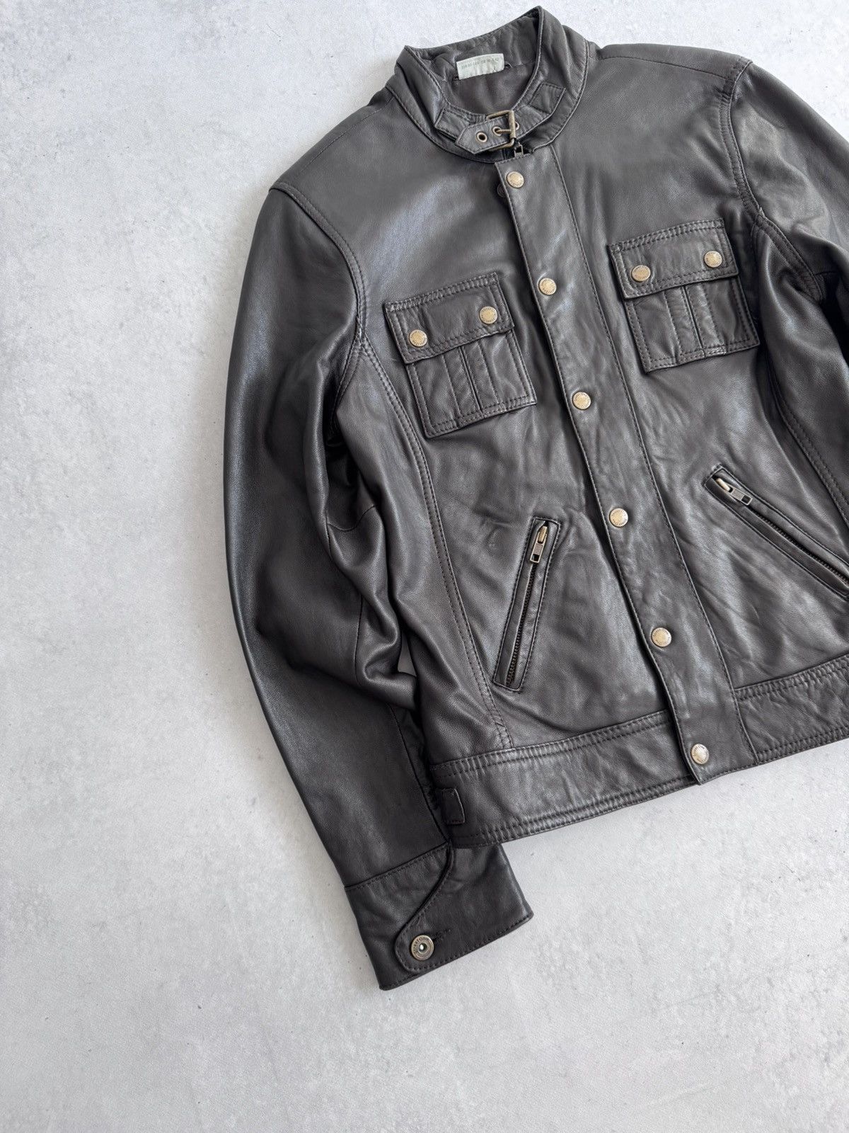 If Six Was Nine Vintage Rick Owen’s Style Women’s Leather Diesel Vibe Jacket Size M / US 6-8 / IT 42-44 - 2 Thumbnail