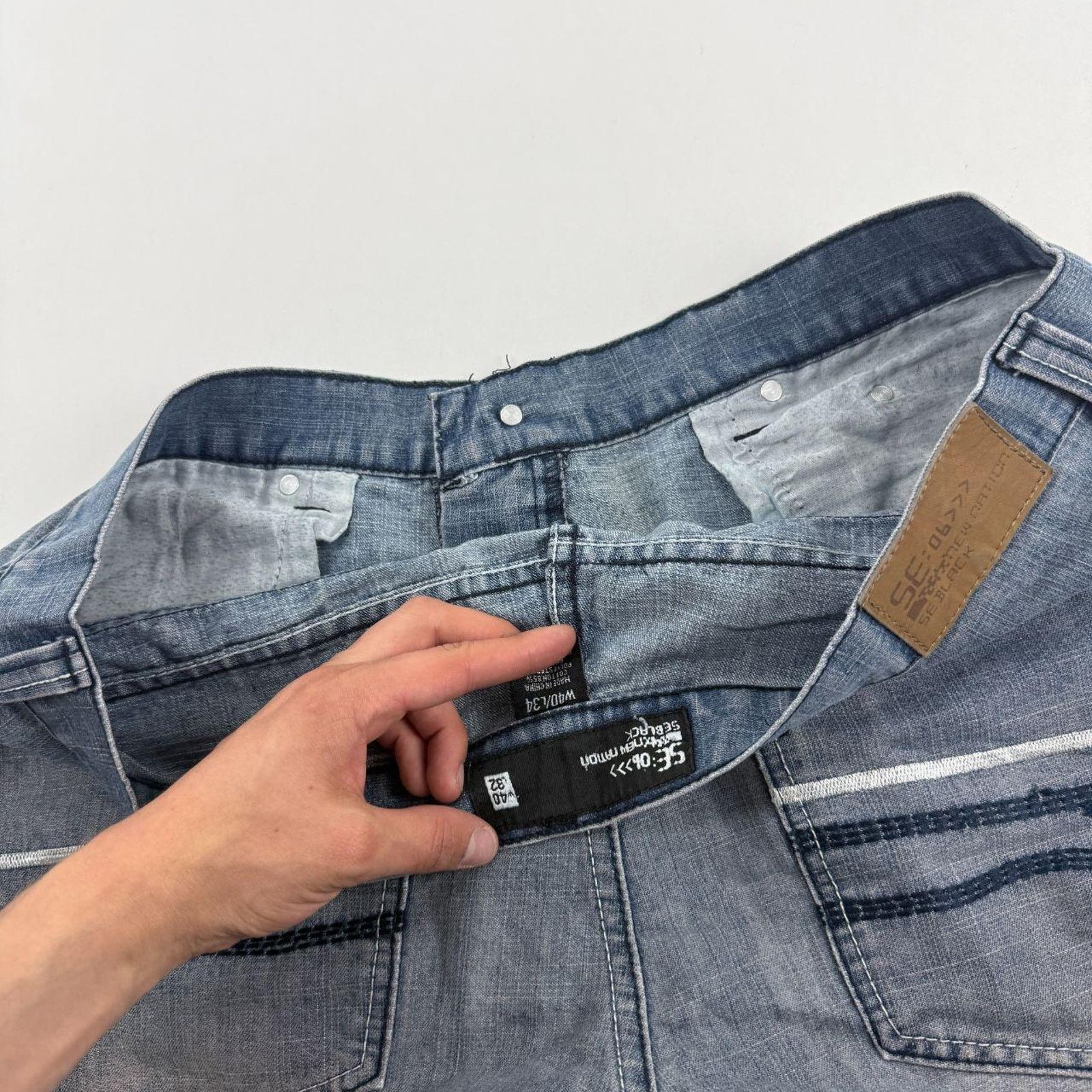 Vintage y2k embroidered archive cyber y2k baggy wide jeans Archive 