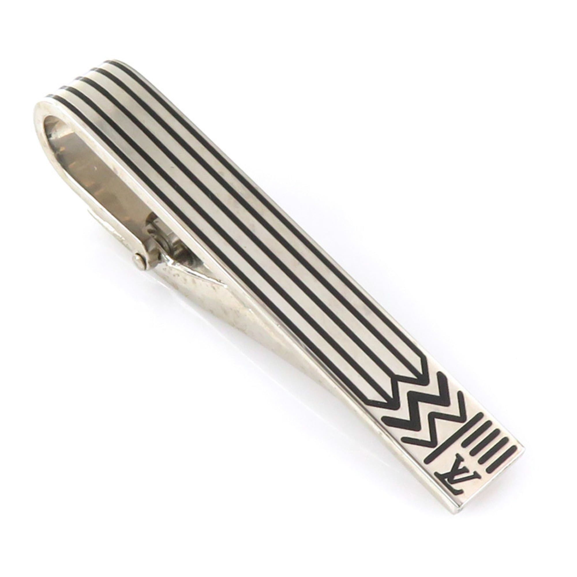 Louis Vuitton Louis Vuitton Jewelry Tie Clip, Metal Enamel, Silver and Black, Men's, M66949, Free Shipping, e61558j Size ONE SIZE - 1 Thumbnail