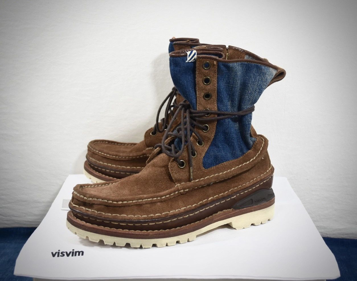 Visvim Visvim 11aw Grizzly Boots-Folk Indigo M10 | Grailed