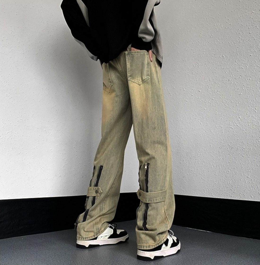 Designer × Japanese Brand × Vintage Vintage Punk Distressed Zippers Washed Pants Streetwear Rave Size US 31 - 2 Thumbnail