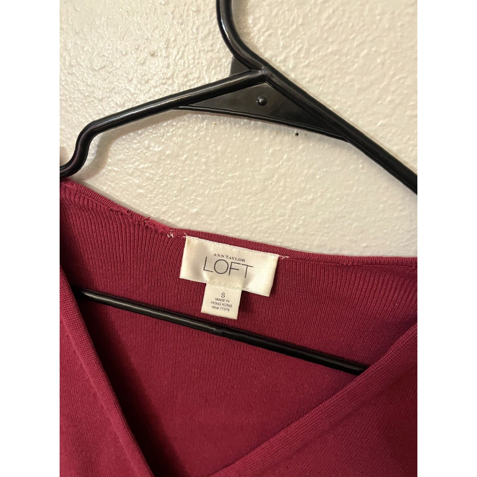 Loft Loft Shirt Women S Maroon Long Sleeve V-Neck Bohemian Knit Womens Size S / US 4 / IT 40 - 2 Thumbnail