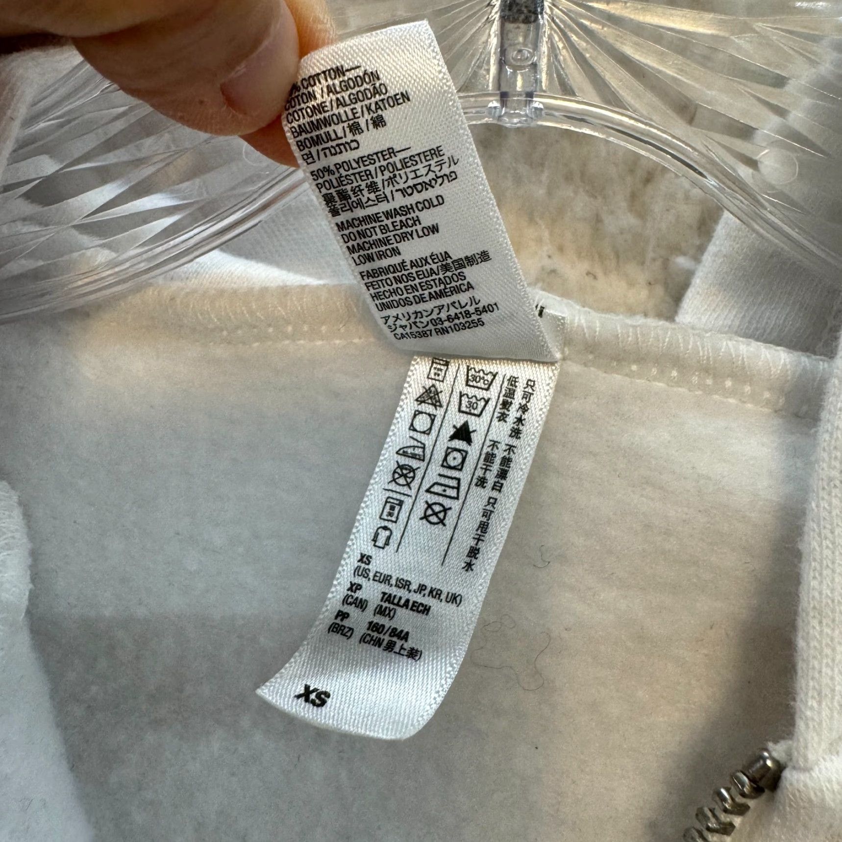 American Apparel VINTAGE American Apparel White Cropped Hoodie XS S Small Full Zip Size XS / US 0-2 / IT 36-38 - 6 Thumbnail