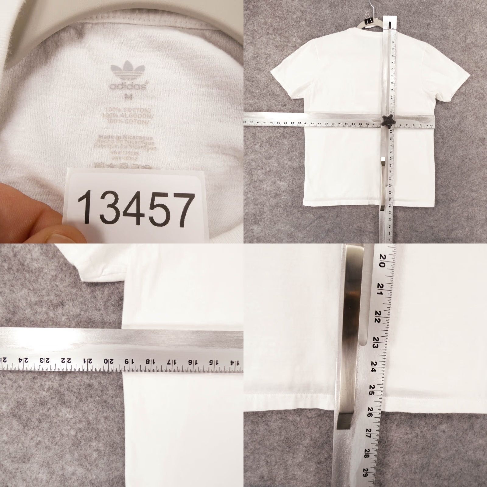 Adidas Adidas Shirt Mens Medium Short Sleeve Tee White Logo Size US M / EU 48-50 / 2 - 8 Thumbnail