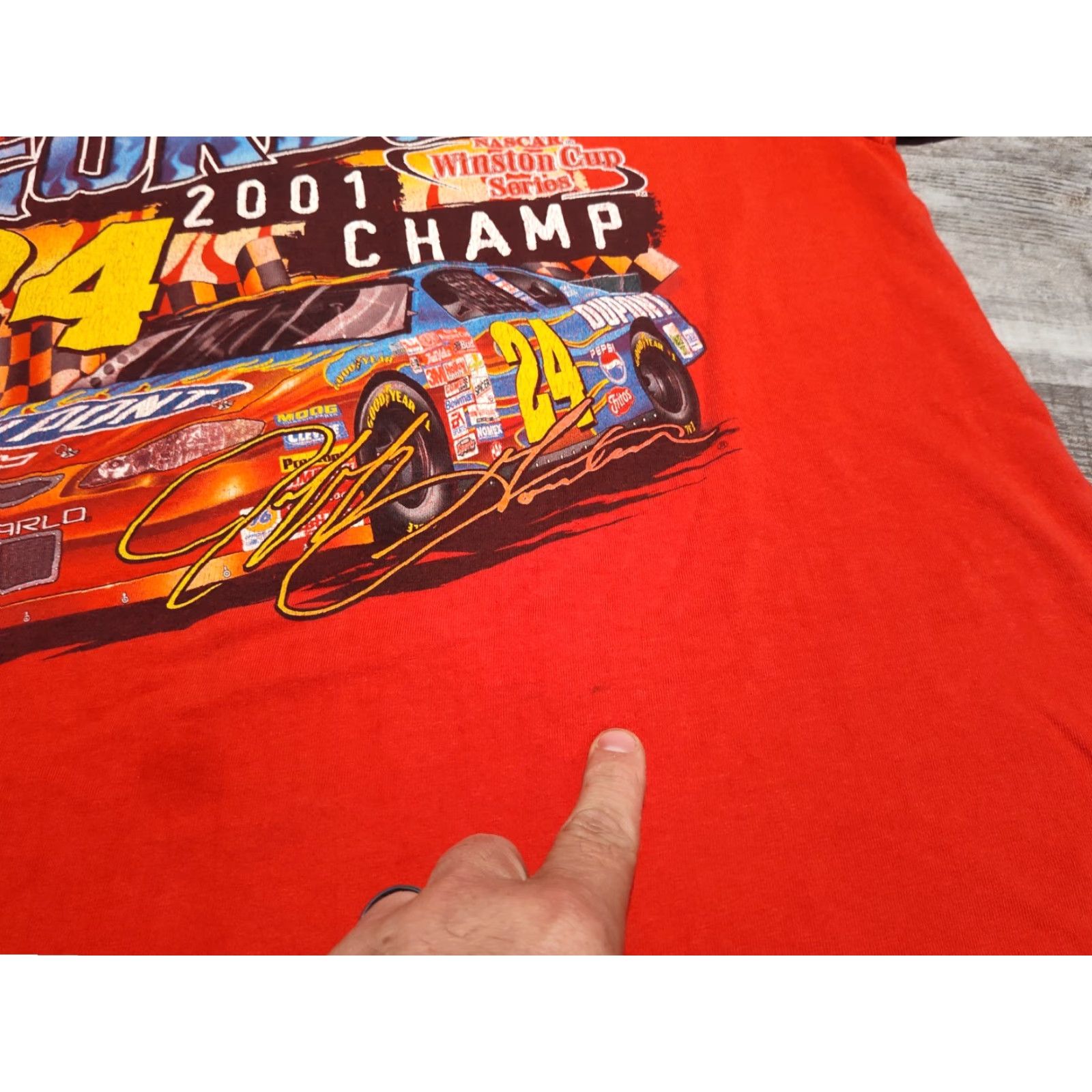 Chase Authentics VINTAGE Jeff Gordon NASCAR 2001 Winston Cup Series Chase T-Shirt Men Large Red Graphic Print Size US L / EU 52-54 / 3 - 3 Thumbnail