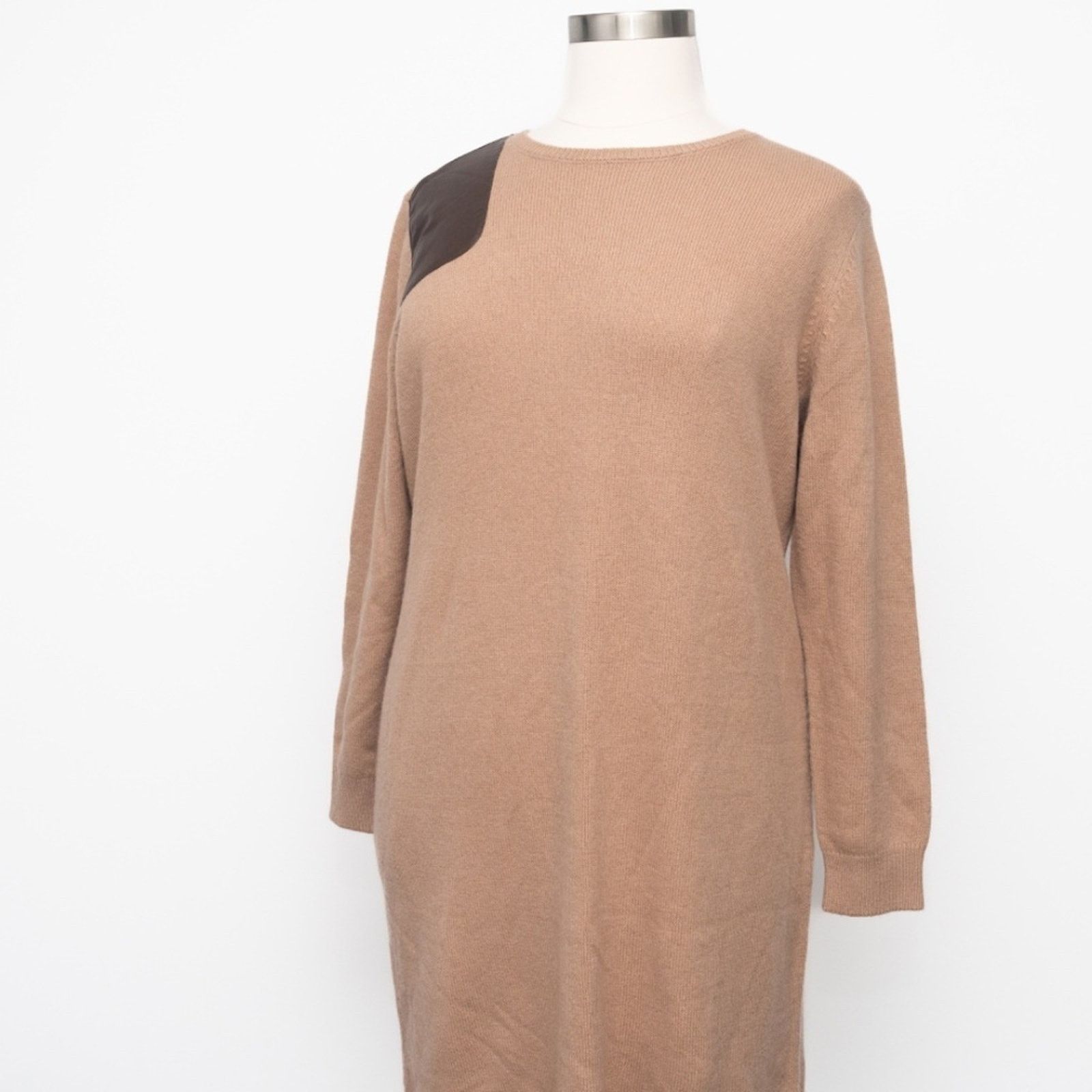 Lauren Ralph Lauren Lauren Ralph Lauren. Faux-Leather-Trim Wool-Cashmere Dress. Size XXL / US 16-18 / IT 52-54 - 5 Thumbnail