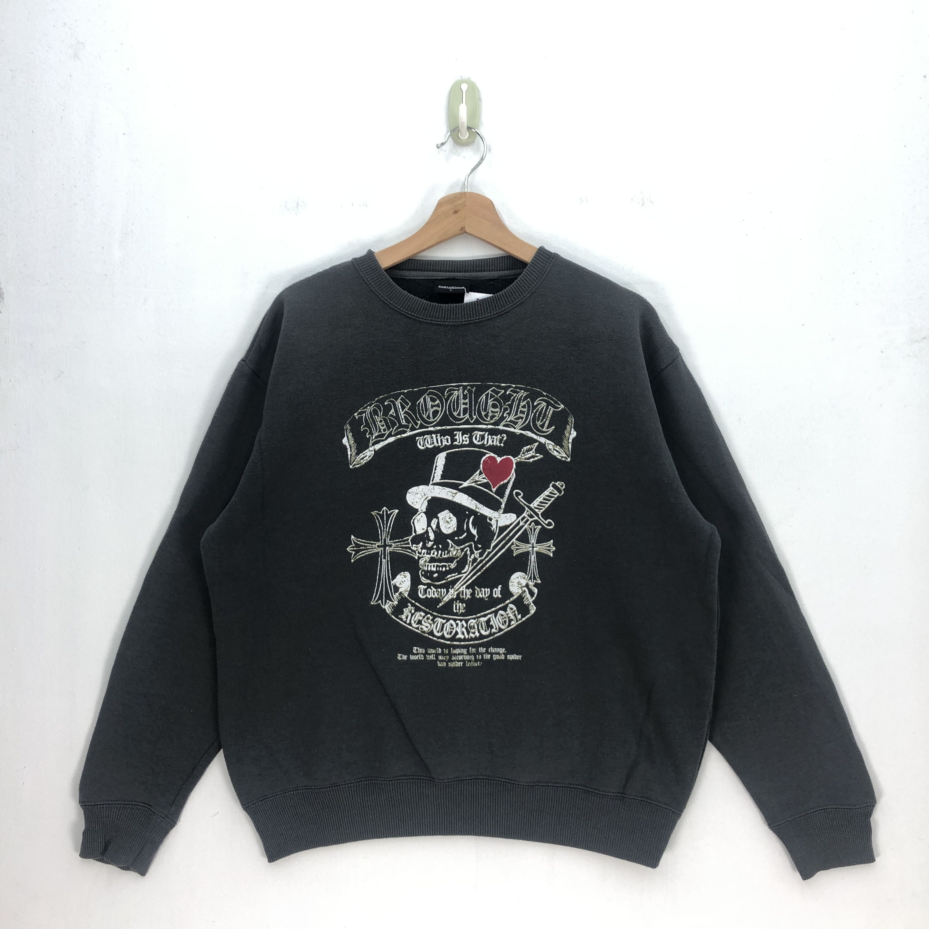Japanese Brand × Vintage Vintage Portarthur Sweatshirt Skull Ed Hardy Sweater Jumper Size US L / EU 52-54 / 3 - 1 Thumbnail