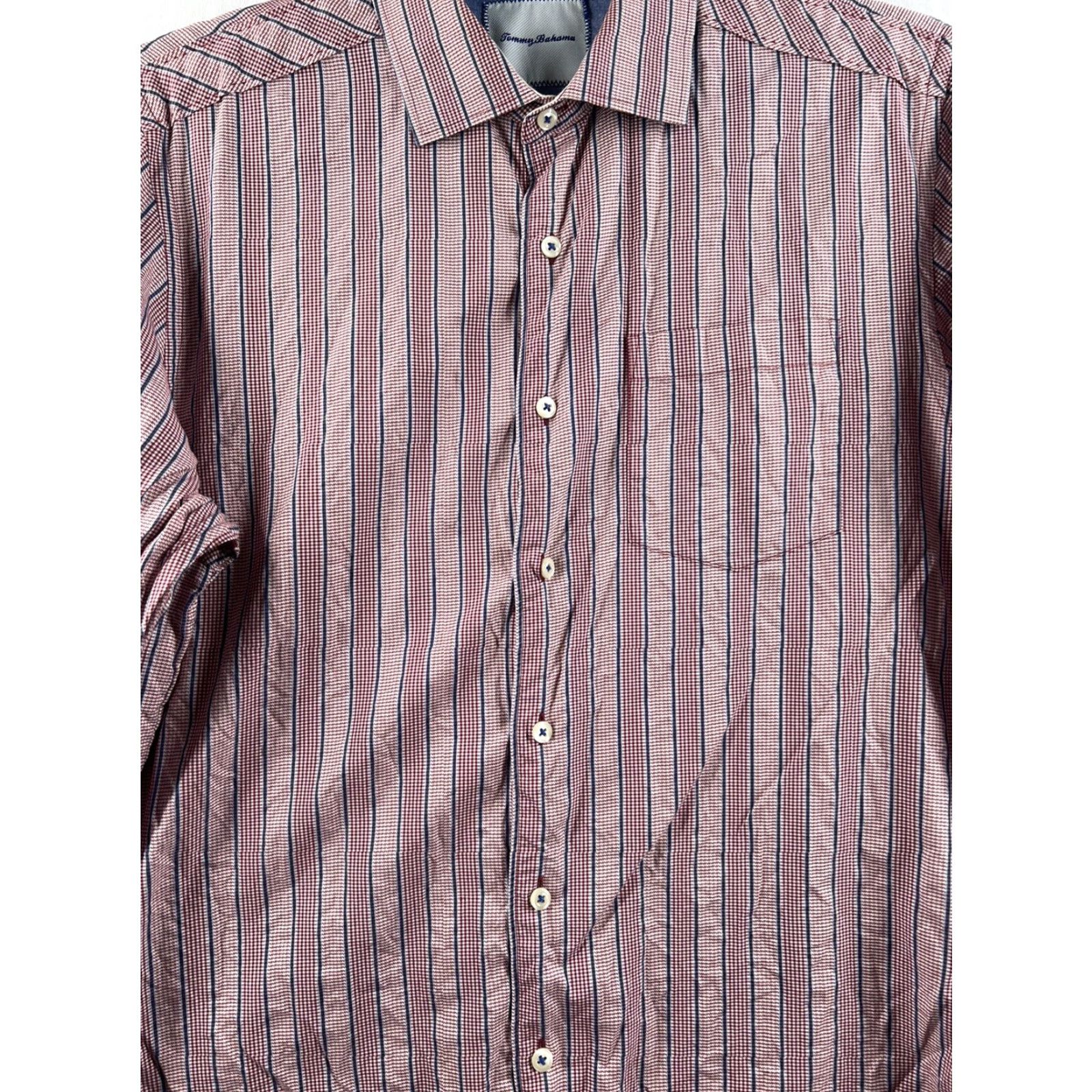 Tommy Bahama Tommy Bahama Shirt Mens L Pink Striped Button-Up Long Sleeve Casual, Party/Cocktail Size US L / EU 52-54 / 3 - 2 Thumbnail