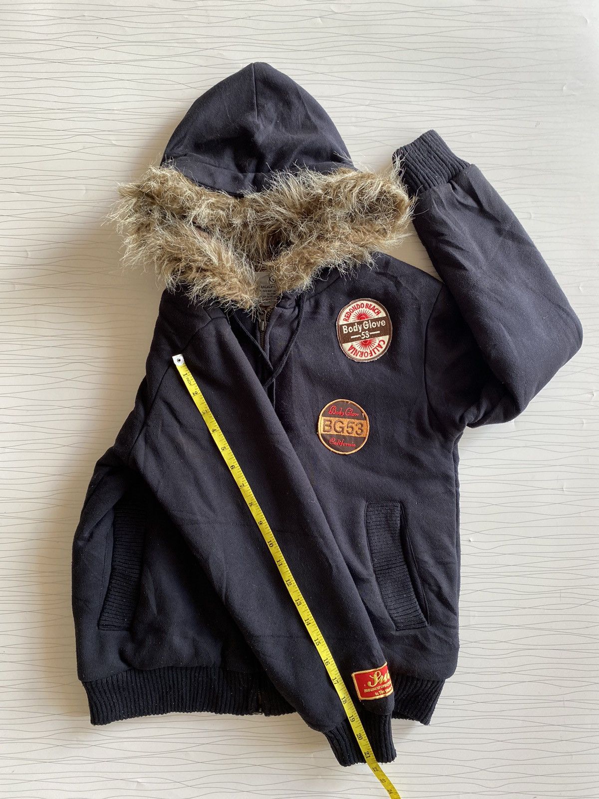 Le Grande Bleu (L.G.B.) Vintage Body Glove Zipper Hoodie Faux Fur Size US M / EU 48-50 / 2 - 25 Thumbnail