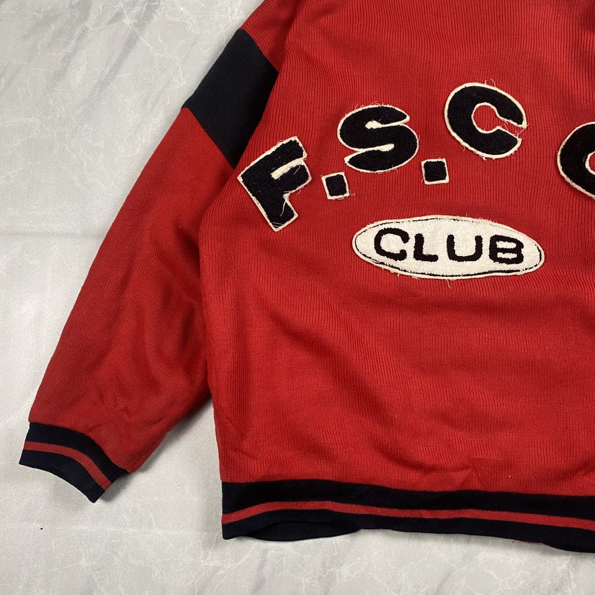 Japanese Brand Vintage 90s SoFine Studio Knit Wear Varsity Jacket Size US S / EU 44-46 / 1 - 2 Thumbnail