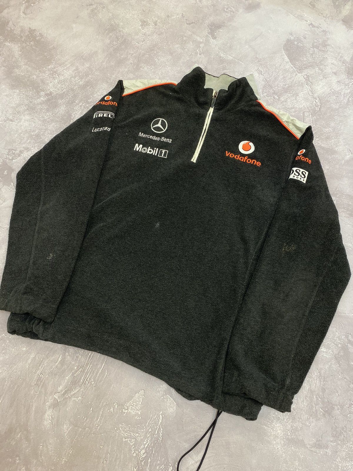 Mercedes-Benz Vintage Vodafone Mercedes McLaren 1/4 Zip Fleece Size US L / EU 52-54 / 3 - 3 Thumbnail