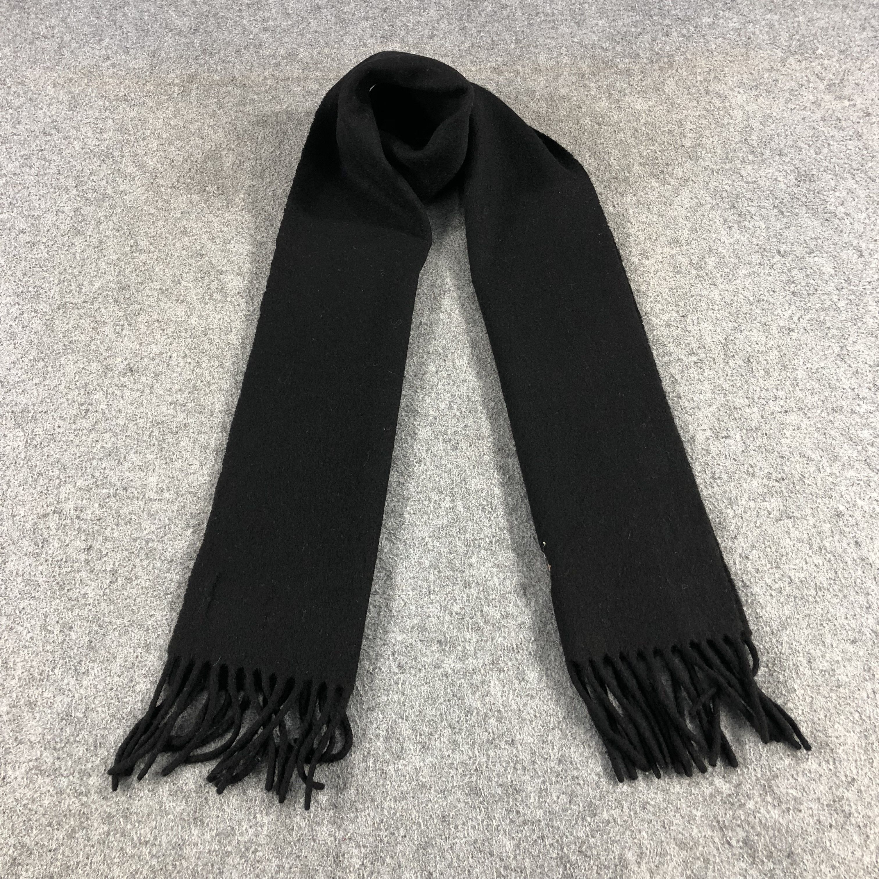 Polo Ralph Lauren Polo Ralph Lauren Black Wool Scarf Muffler V940 Size ONE SIZE - 1 Thumbnail