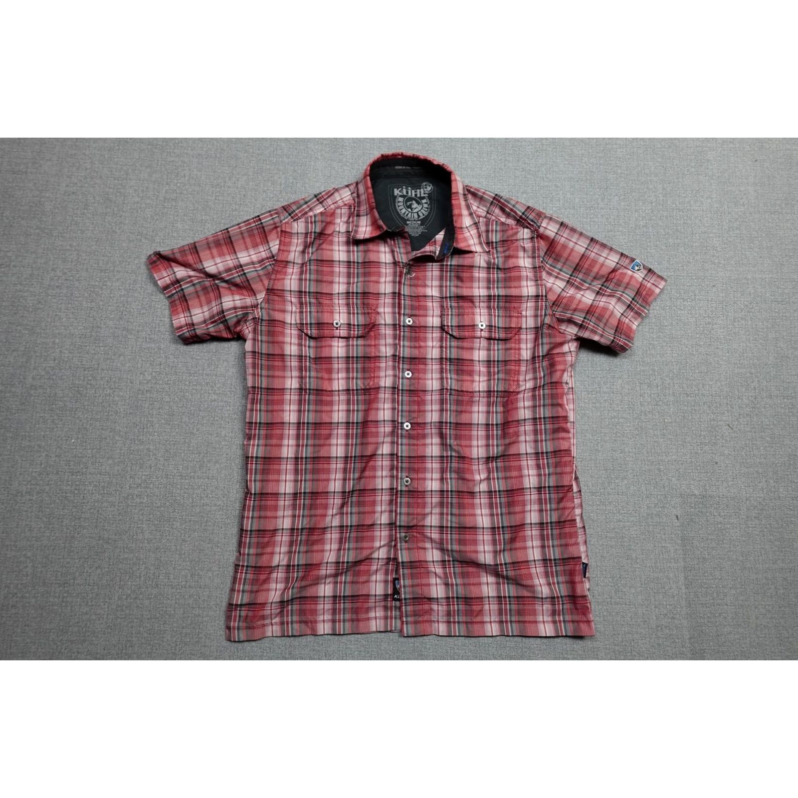 Vintage Kuhl Eluxor Button Up Shirt Mens M Red Plaid Lightweight Outdoor Travel Short Sleeve Button-Up Shirt Size US M / EU 48-50 / 2 - 3 Thumbnail