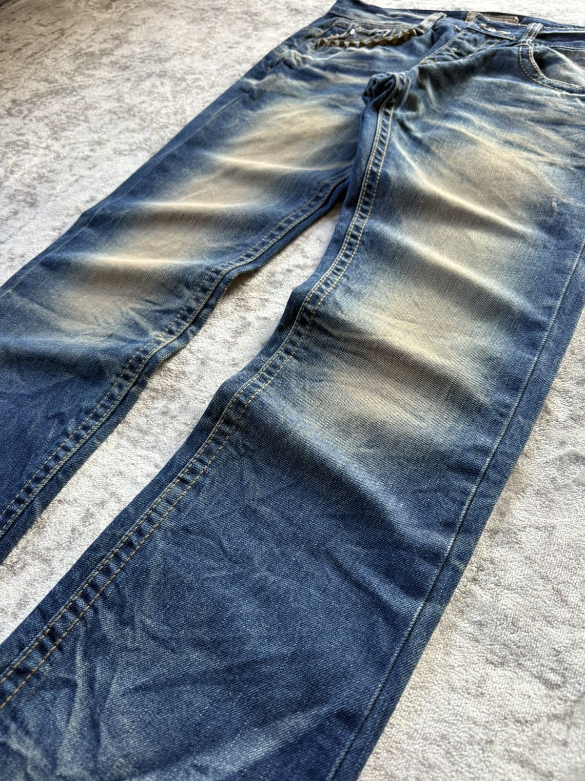 Hysteric Glamour × Playboy Yoshitomo Lolita Embellished Studded Shadow Wash Jeans Size US 29 - 10 Thumbnail