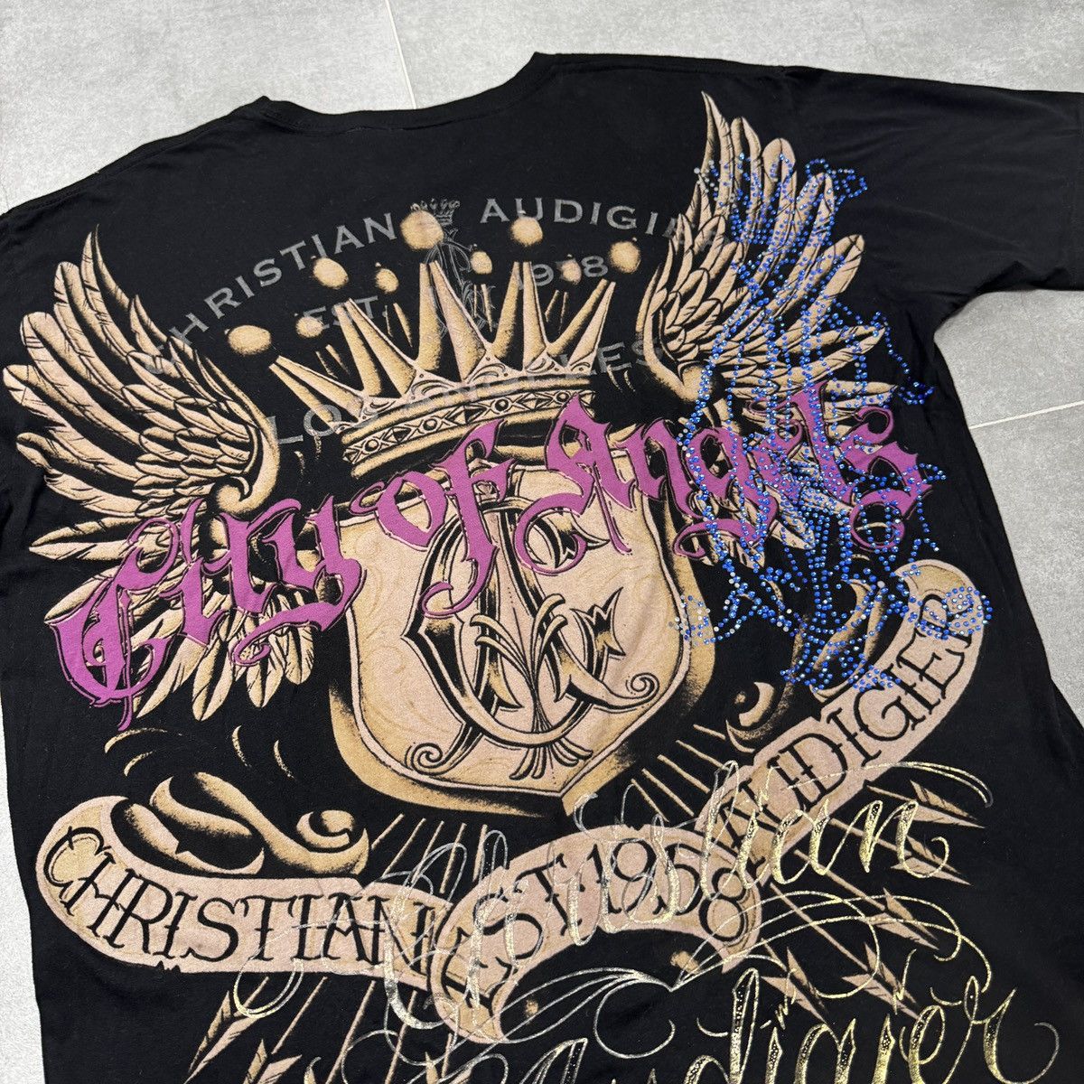 Christian Audigier Christian Audigier Los Angeles Skulls Crown Tattoo T-Shirt Size US L / EU 52-54 / 3 - 19 Thumbnail
