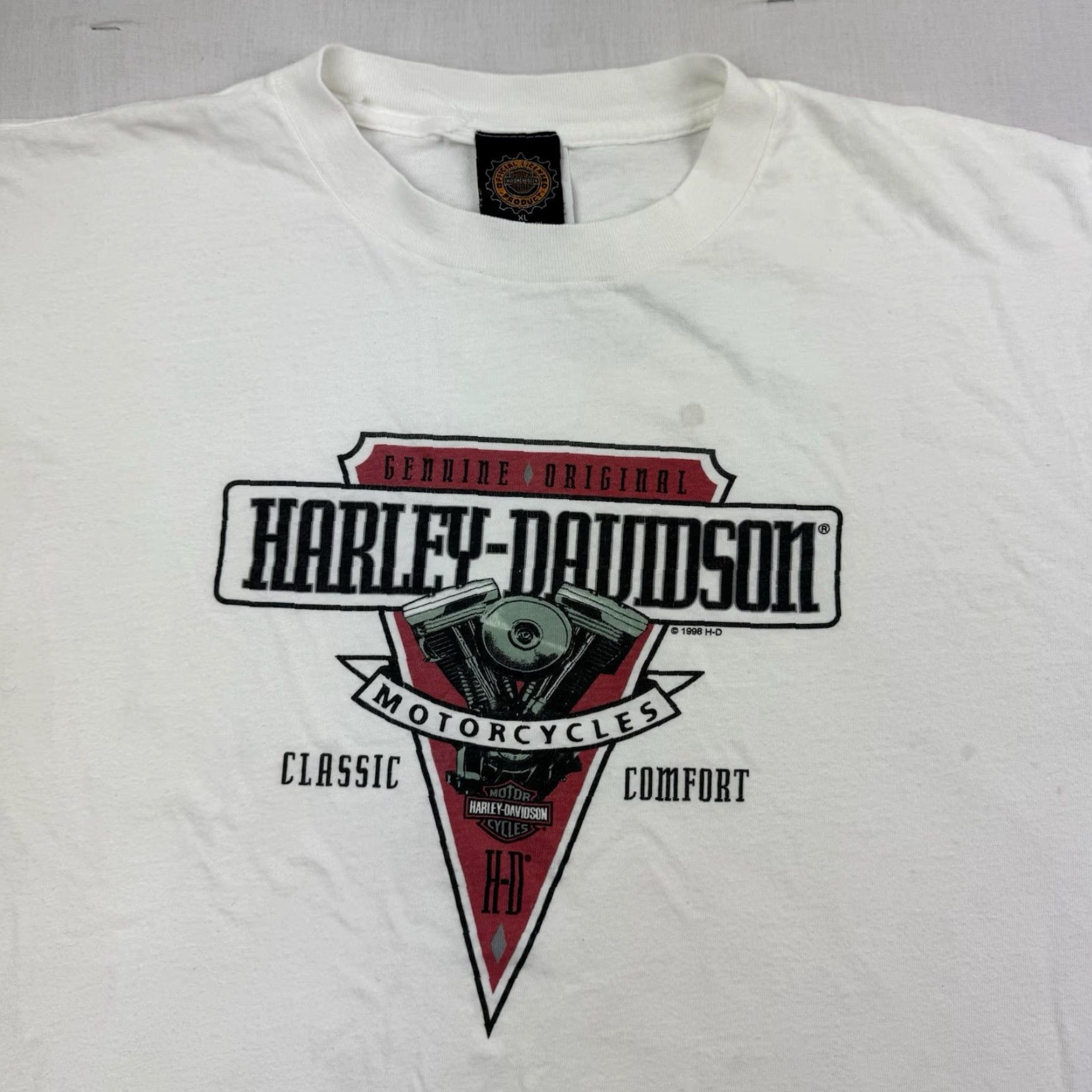Harley Davidson VINTAGE Harley-Davidson T-Shirt Adult XL White Biker Motorcycle 90s Mens Size US XL / EU 56 / 4 - 3 Thumbnail