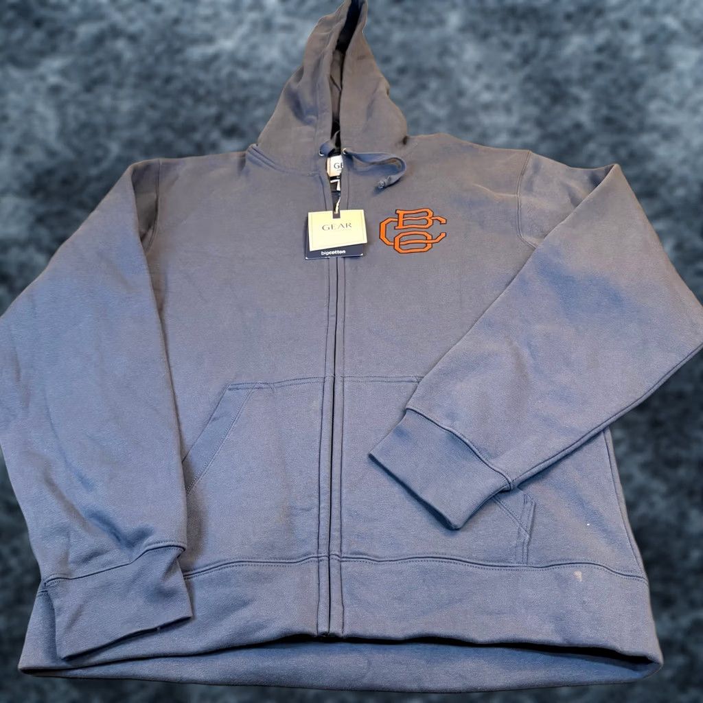 Vintage GEAR FOR SPORTS Full Zip Hoodie Mens Large Blue BC Logo Embroidered Pockets Fleece Lined Cotton Blend Sweatshirt Sweatshirt Size US L / EU 52-54 / 3 - 1 Thumbnail
