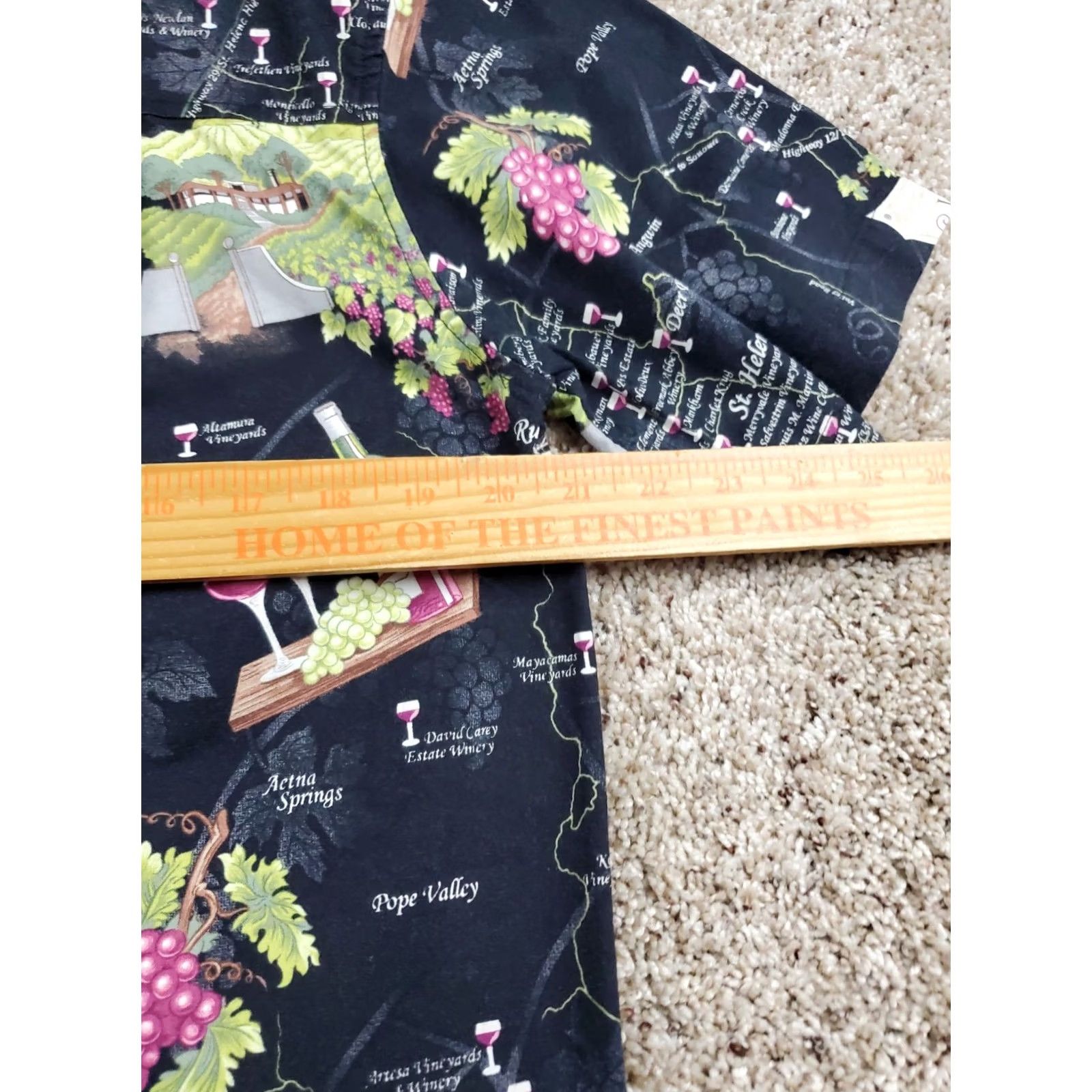 Vintage David Carey Hawaiian Shirt Medium Mens Black Short Sleeve Napa Valley Wine Trail Shirt Size US M / EU 48-50 / 2 - 7 Thumbnail