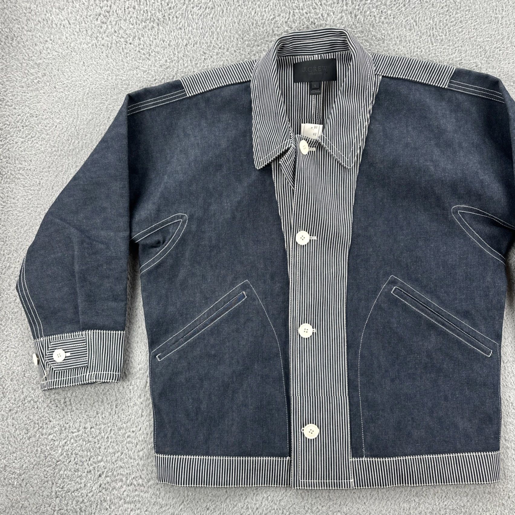 J.Crew VINTAGE J.CREW Jacket Men L Heavyweight Cotton Denim NWT Blue Collection Size US L / EU 52-54 / 3 - 3 Thumbnail