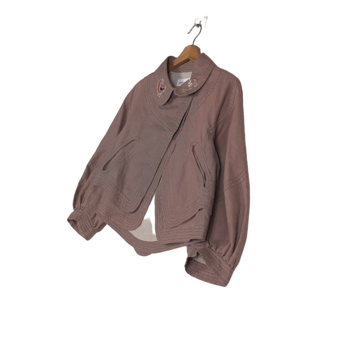 Issey Miyake 📌CROPPED BIKER JACKET DOUBLE LAYER TSUMORI CHISATO Size US M / EU 48-50 / 2 - 3 Thumbnail