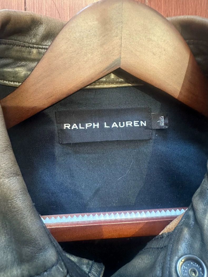RRL Ralph Lauren RRL Ralph Lauren Black Label Governor's Leather Shirt Size US L / EU 52-54 / 3 - 3 Thumbnail