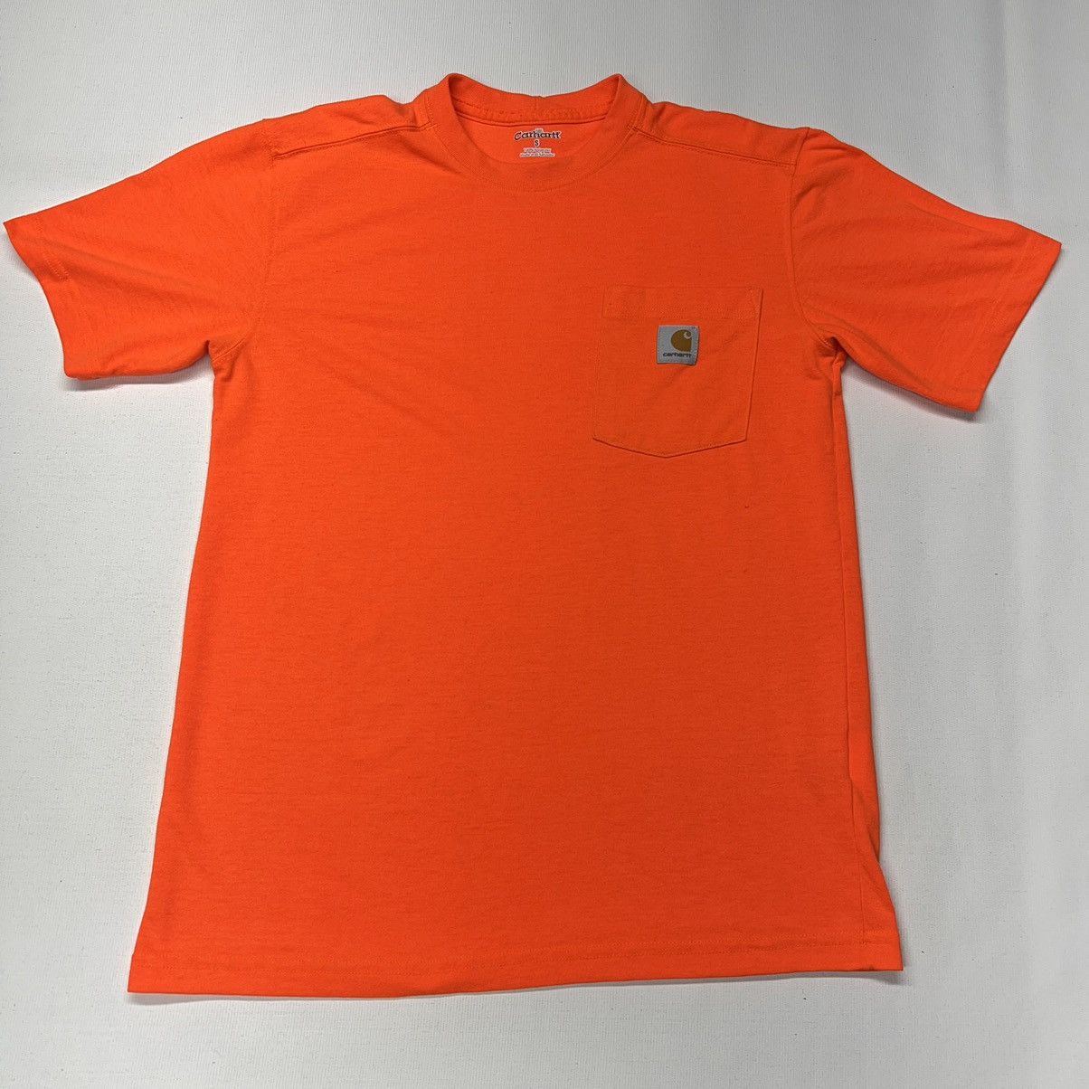 Carhartt Carhartt Tee Shirt Orange High Visibility Chest Pocket Logo Size US S / EU 44-46 / 1 - 1 Thumbnail