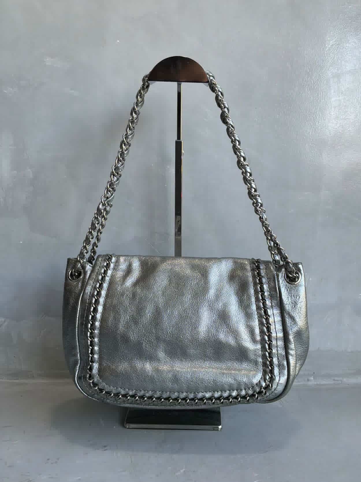 Chanel 2006 Chanel - Metallic Silver - Accordion Flap Chain Bag Size ONE SIZE - 3 Thumbnail