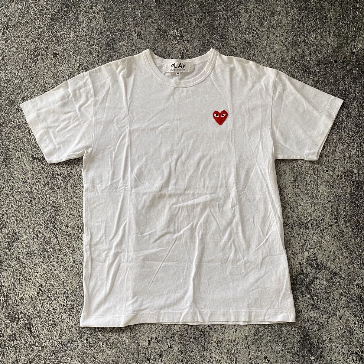 Comme des Garcons × Comme des Garcons PLAY × Junya Watanabe Comme Des Garcons Play Logo Tshirt Size US XL / EU 56 / 4 - 1 Thumbnail