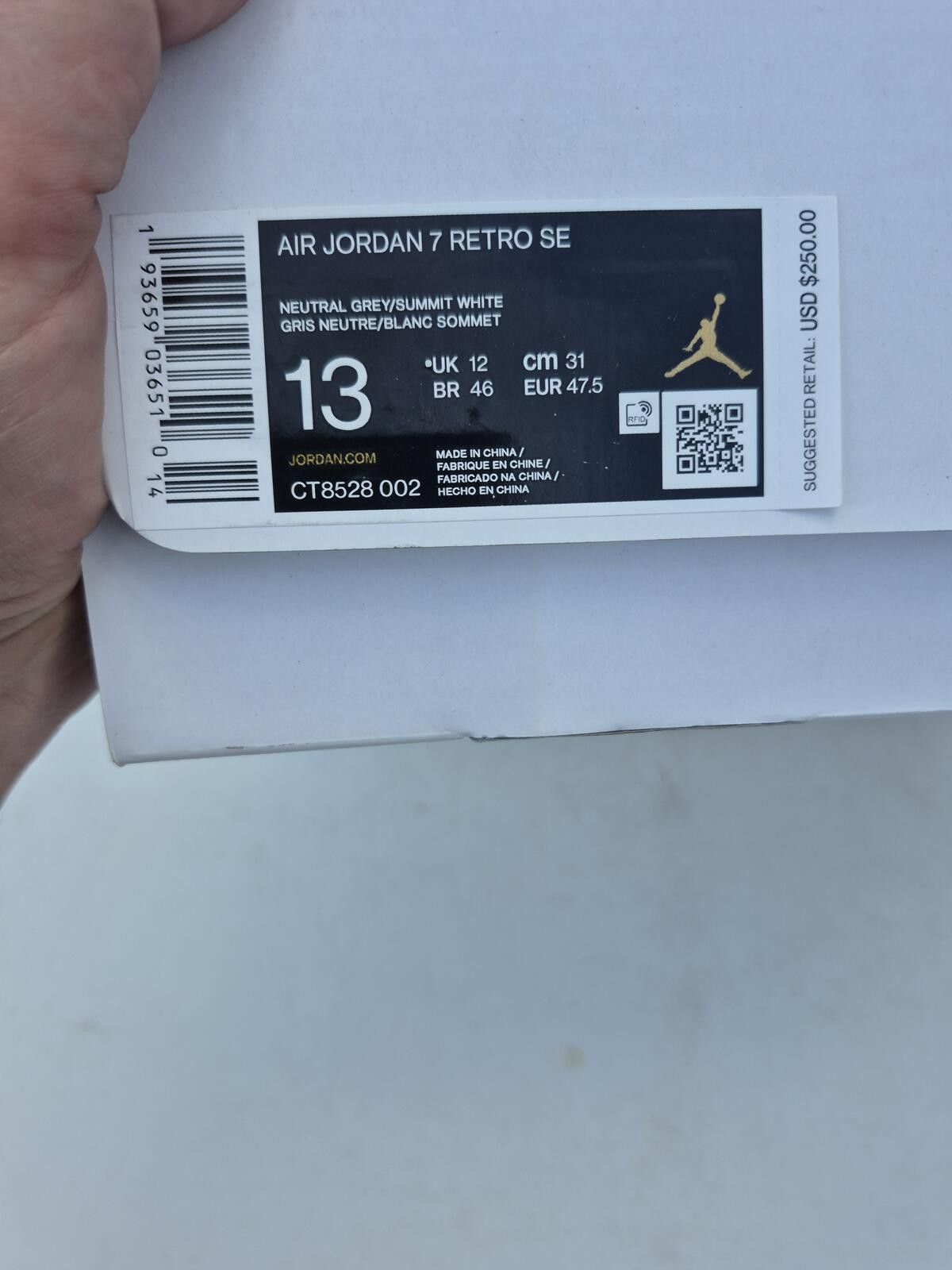 Jordan Brand Air Jordan 7 Retro SE Neutral Grey White Hare 2.0 Size 13 Size US 9 / EU 42 - 13 Thumbnail